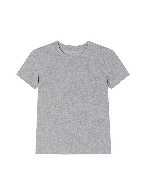Basic Simple Straight Shoulder Short-sleeve T-shirt For Women