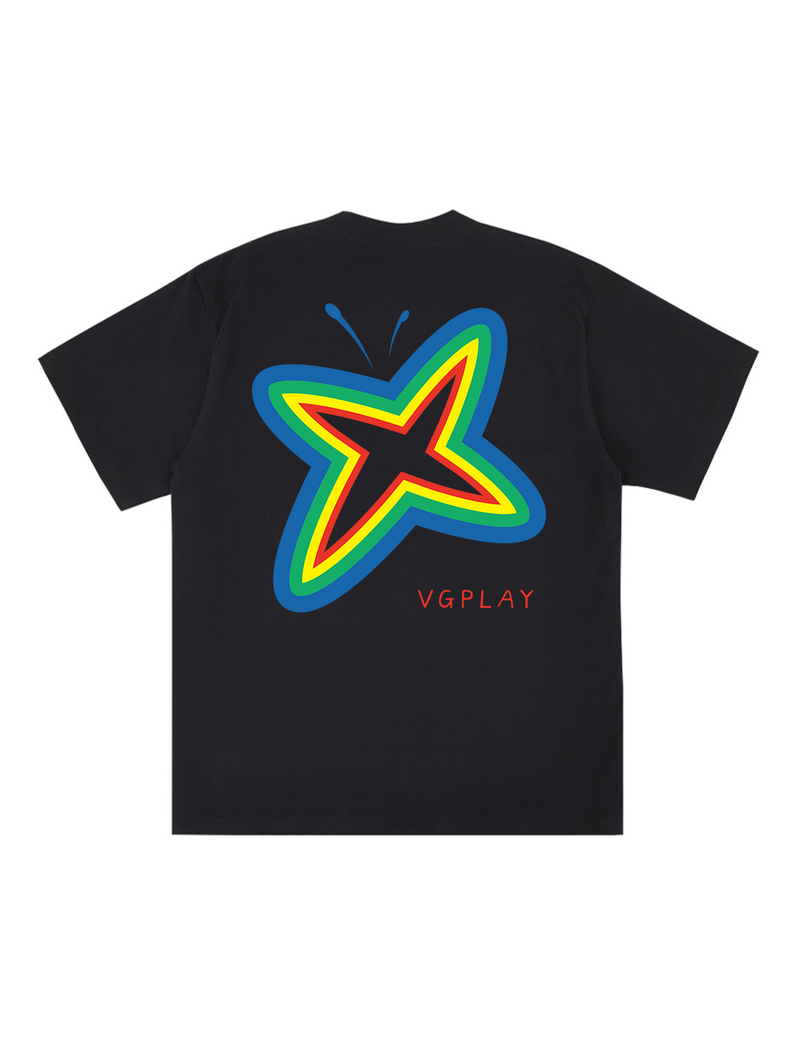 Rainbow Stars Printed Short-sleeved Cotton T-shirt