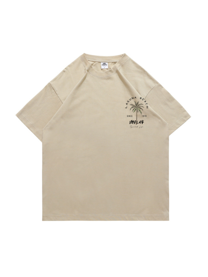 Laguna Beach Printed Short-sleeved Cotton T-shirt