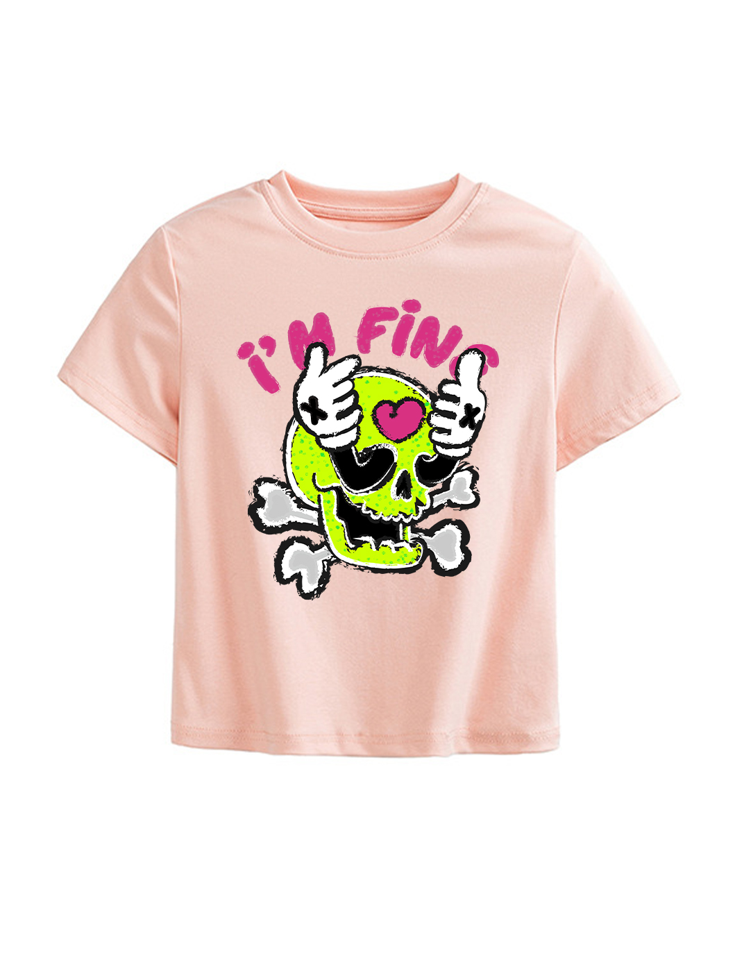 Im Fine Printed High Waist Waist-Defining Essential Short-sleeve Top For Women