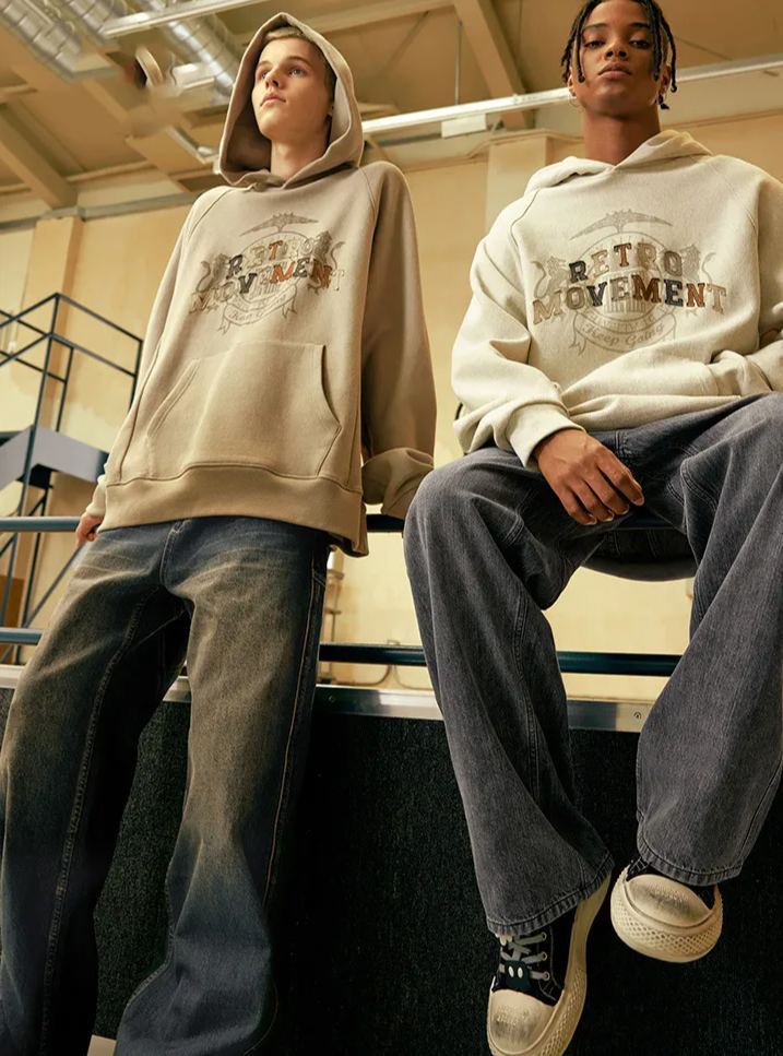 3D Cutting Washed Jeans Street Loose Casual Pants