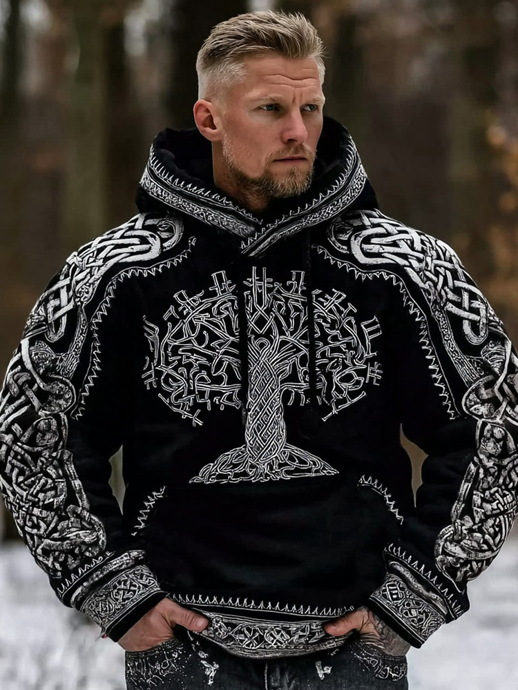 Men's Viking Celtic Life Of Tree Print Casual Hoodie