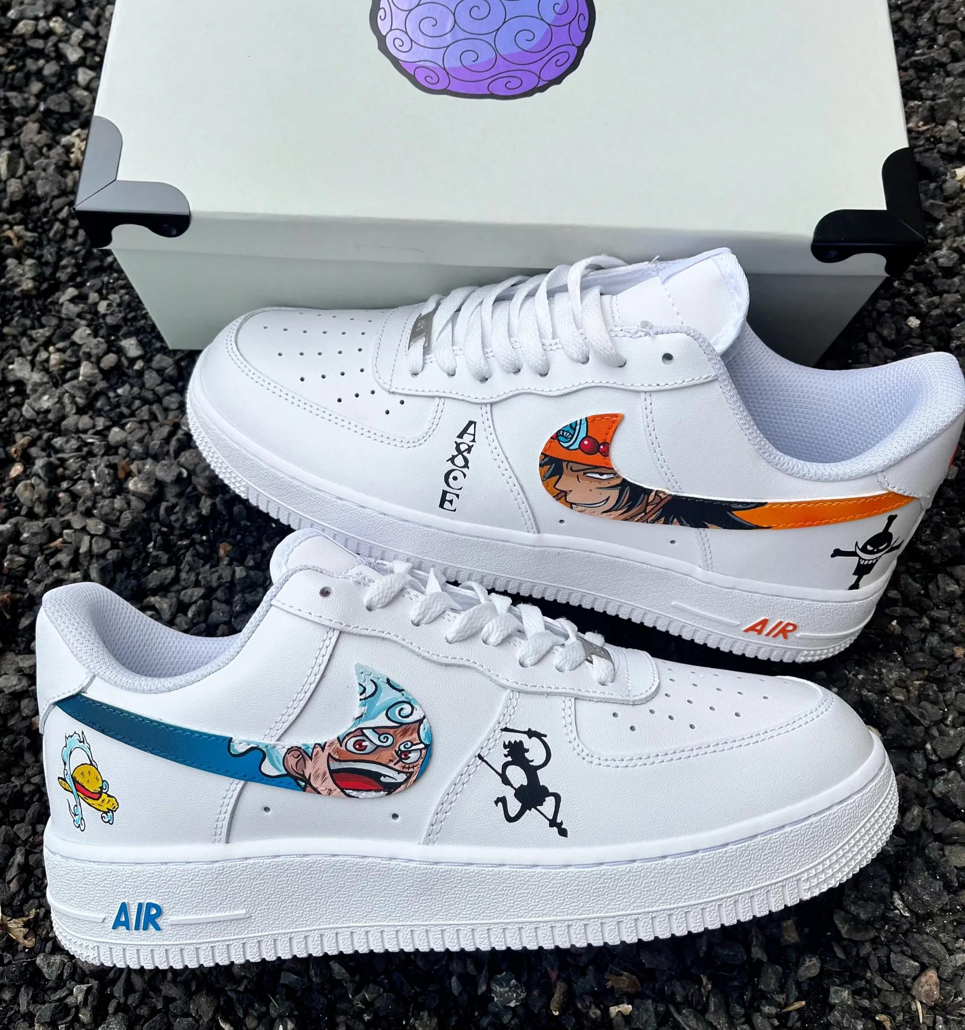 Air force1 luffy and ace One Piece Custom Titans Style Shoes Hand Painted