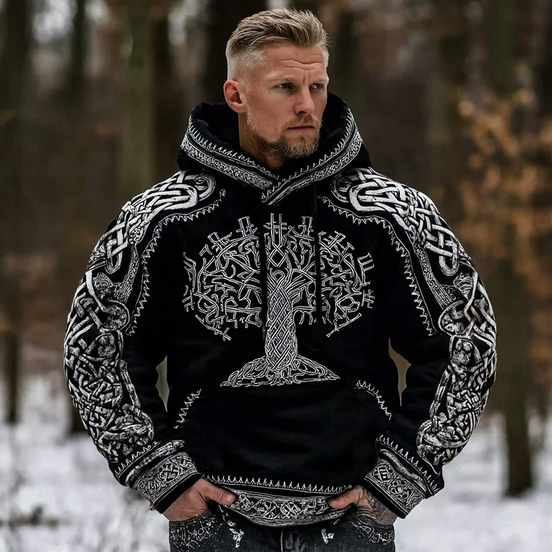 Men's Viking Celtic Life Of Tree Print Casual Hoodie