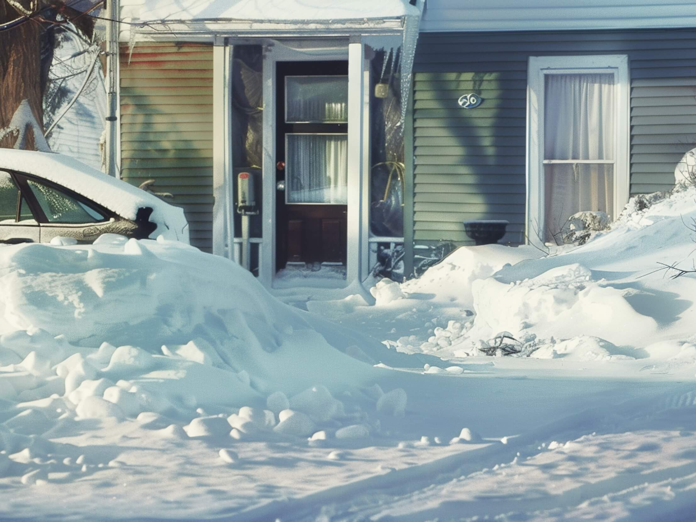 Snow-covered Landscape In Your Yard.