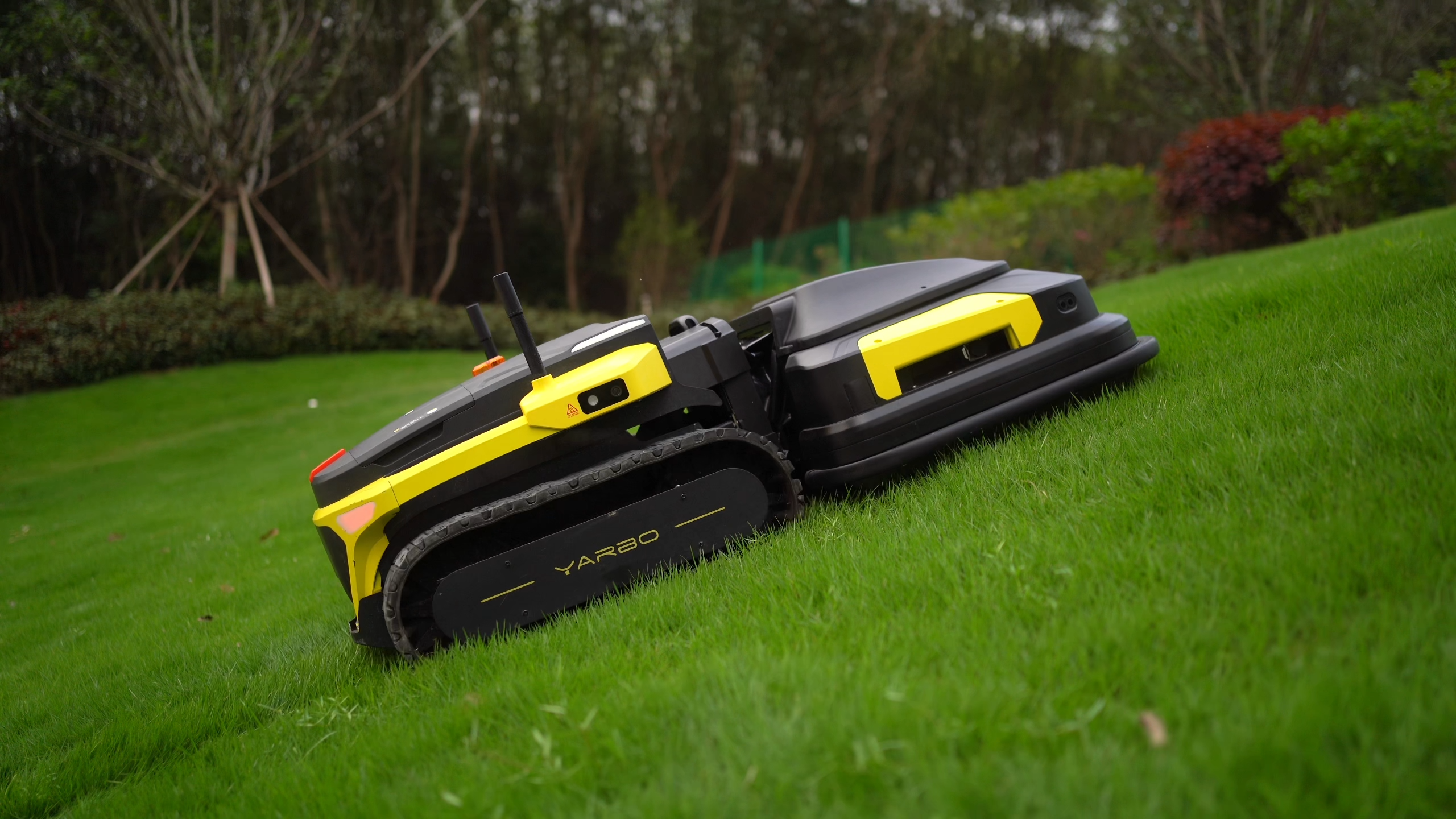 Yarbo lawn mower on slope
