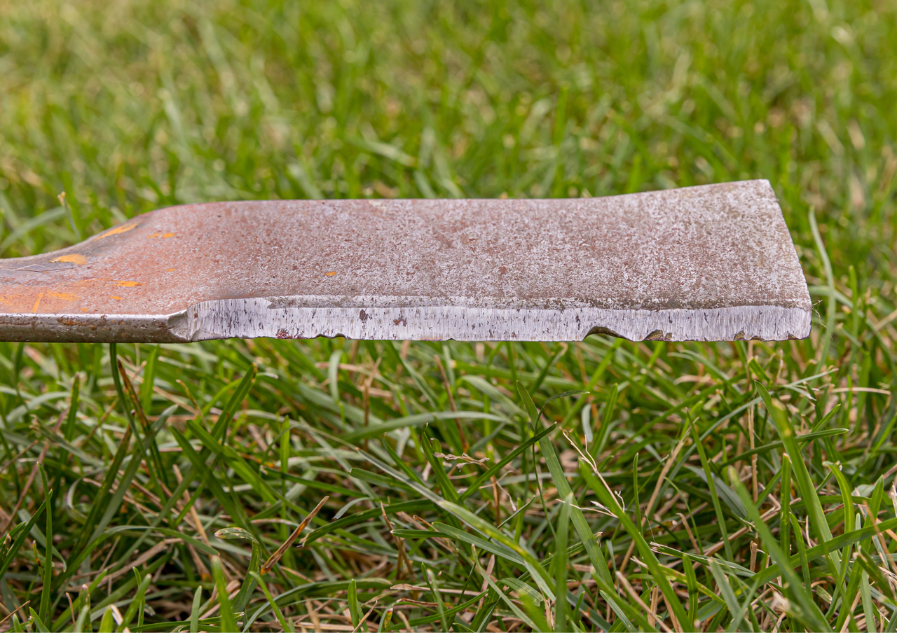 Dull lawn mower blade