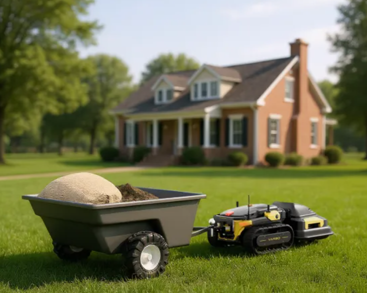 Yarbo Lawn Mower towing fertilizer