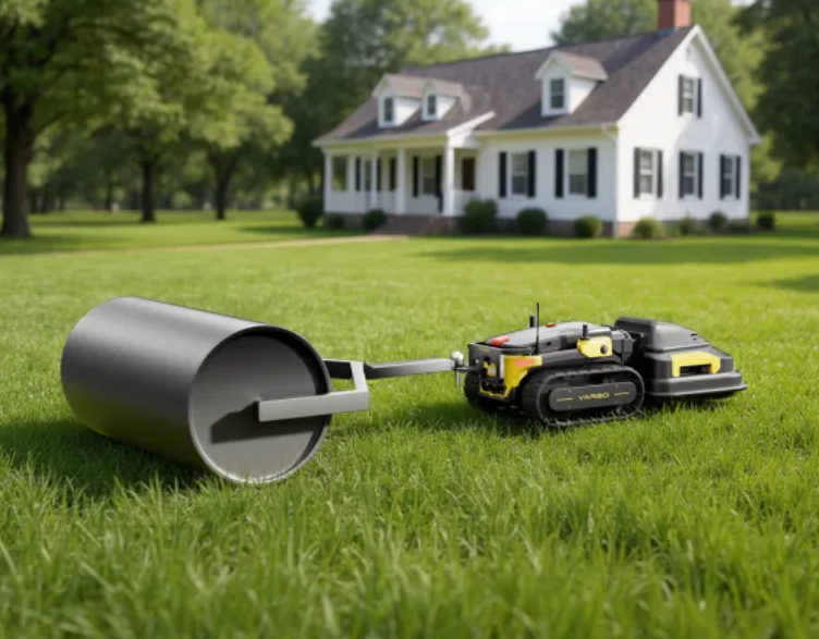 Yarbo Leveling the lawn with a roller 