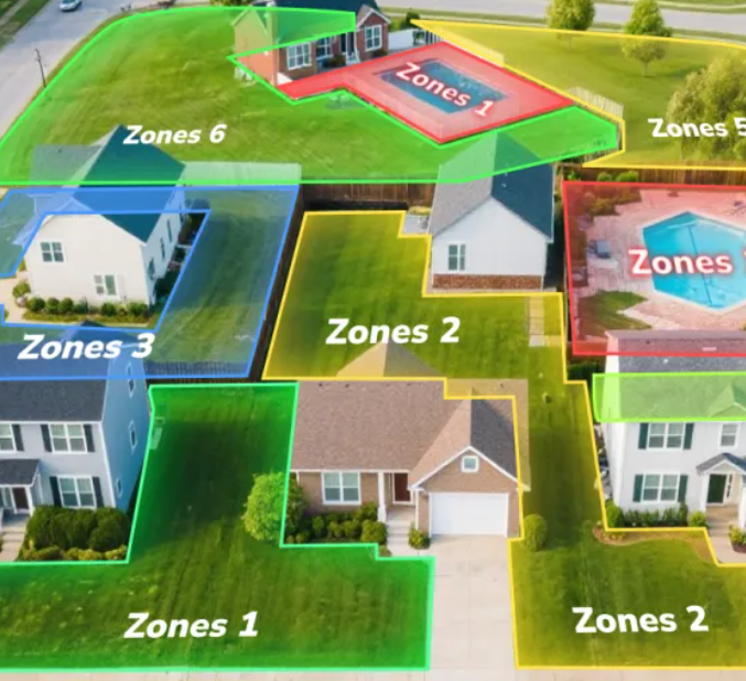 different mowing zones