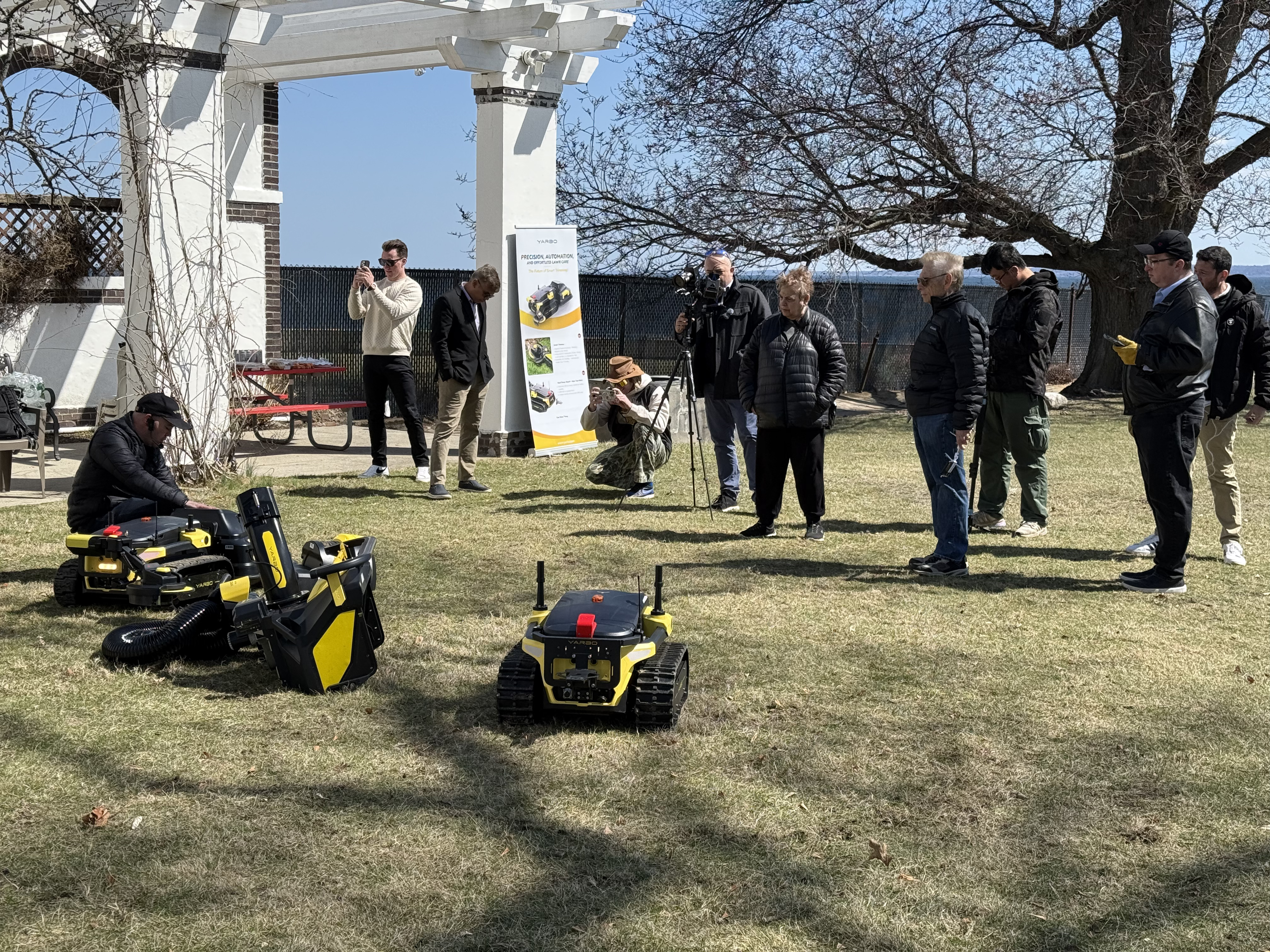 The media is taking the photos of yarbo machines