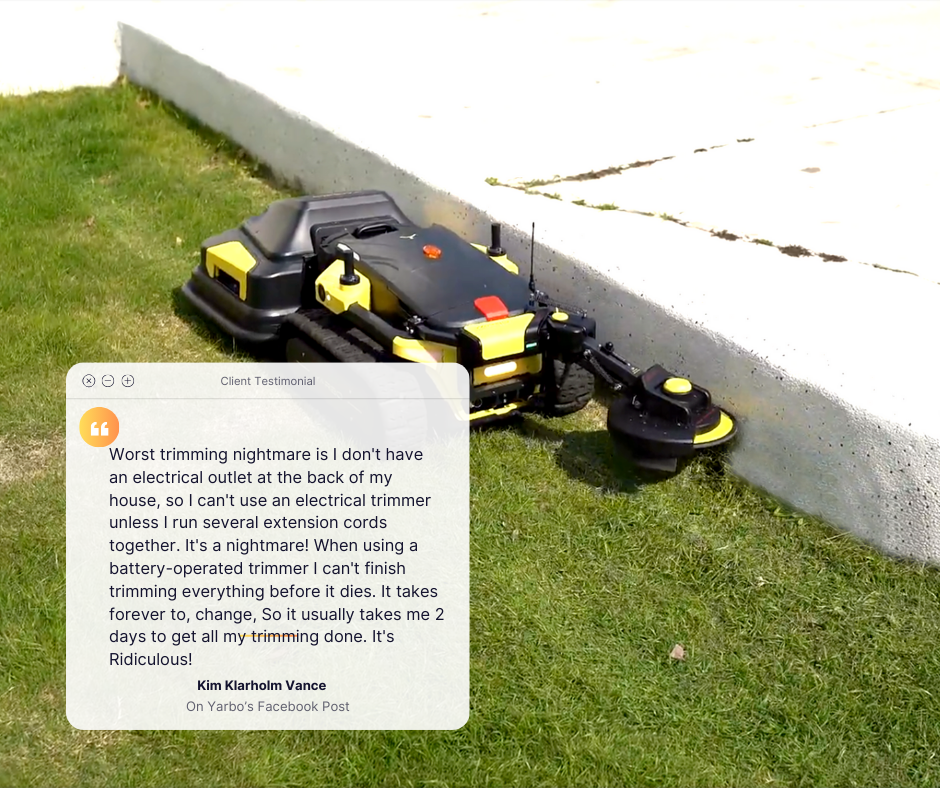 Yarbo lawn mower trimmer arm