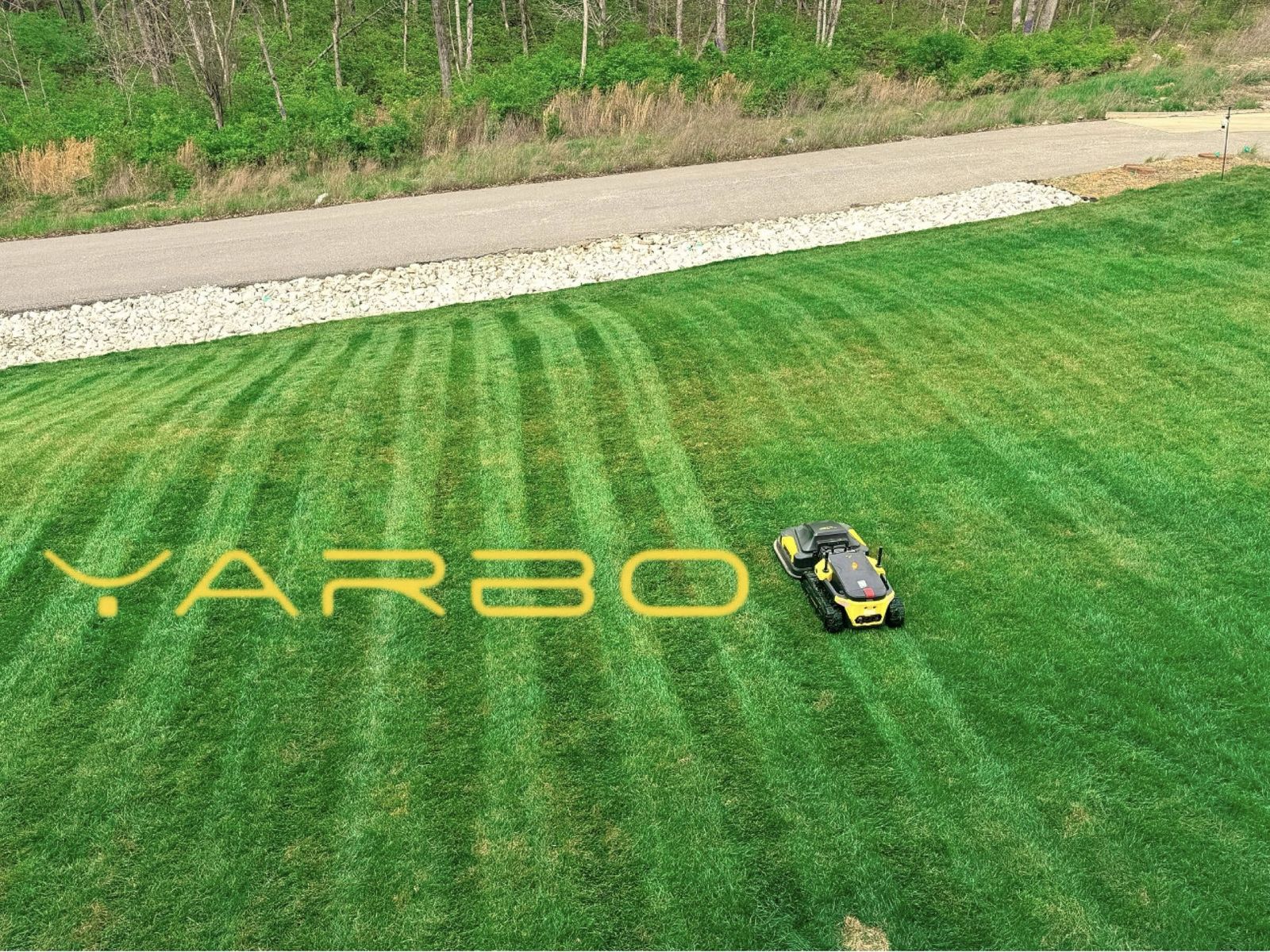 Yarbo lawn mower in large yard