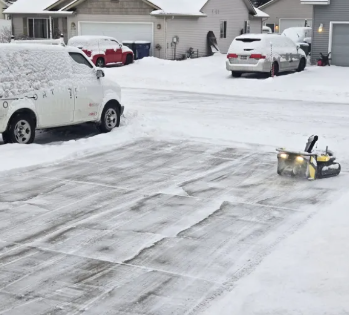 Yarbo Snow Removal in drive way results