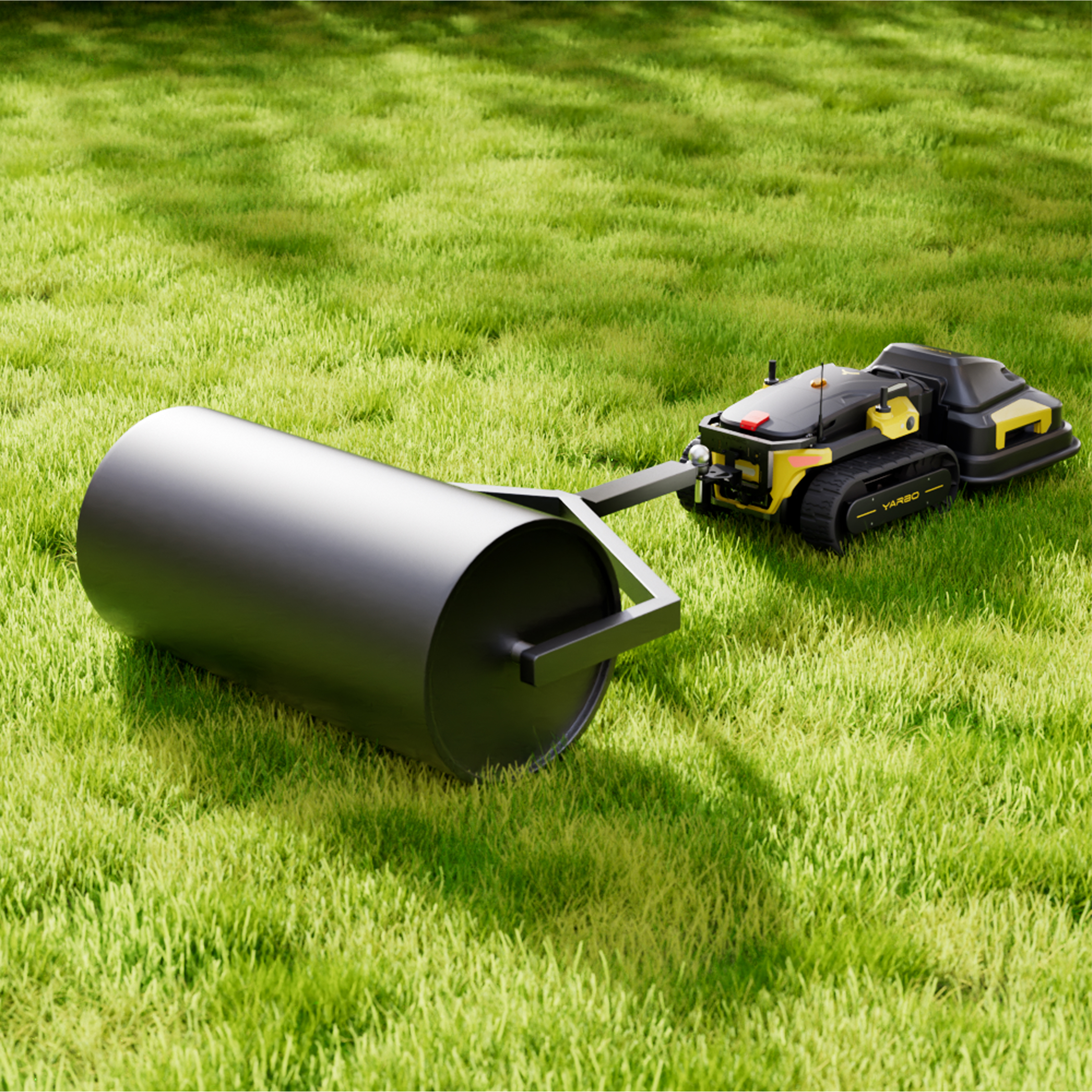 Yarbo Leveling the lawn with a roller 
