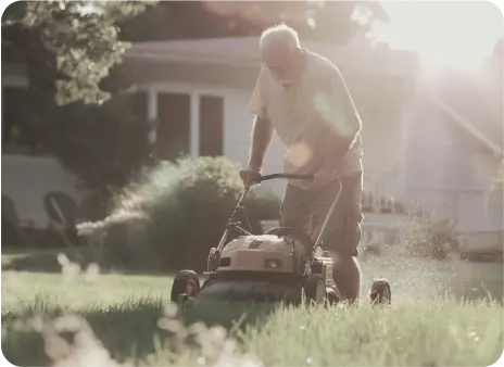 Mowing your lawn and sweating it out in the heat