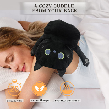 Microwave Heating Pad for Pain Relief, Heating Pads for Cramps, Back Pain, Neck Shoulder, Muscles, Knee, Joints, Microwavable Natural Heat Pack Moist Heat, Black Cat, Keep Warm In Autumn And Winter
