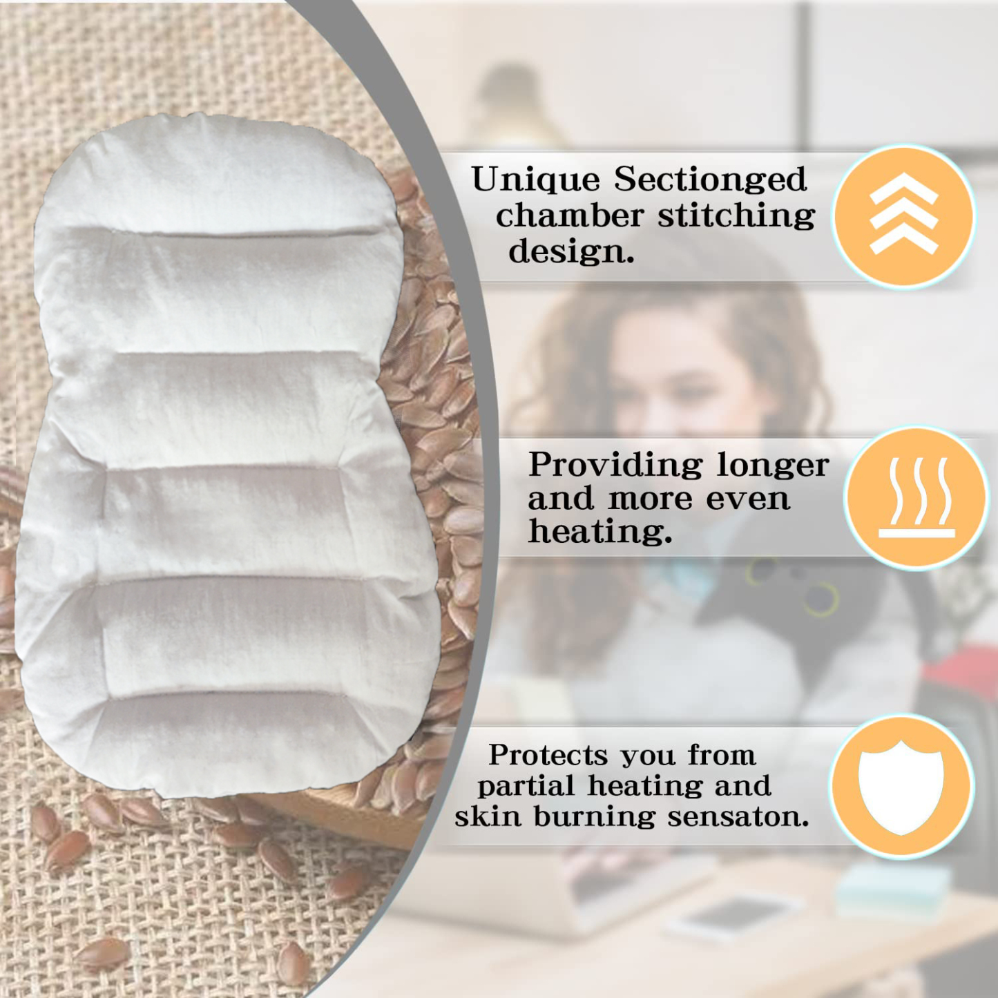 Microwave Heating Pad for Pain Relief, Heating Pads for Cramps, Back Pain, Neck Shoulder, Muscles, Knee, Joints, Microwavable Natural Heat Pack Moist Heat, Black Cat, Keep Warm In Autumn And Winter