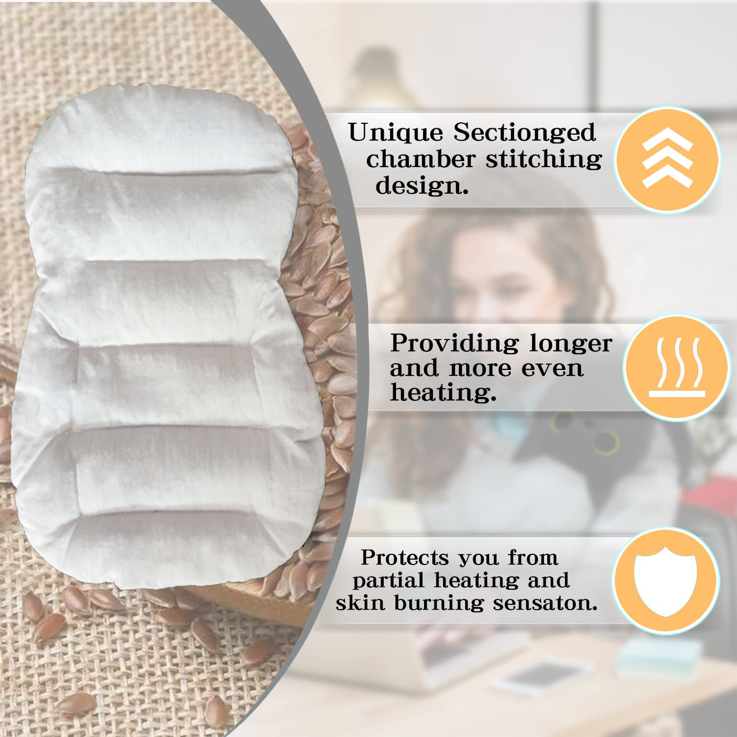 Microwave Heating Pad for Pain Relief, Heating Pads for Cramps, Back Pain, Neck Shoulder, Muscles, Knee, Joints, Microwavable Natural Heat Pack Moist Heat, Black Cat, Keep Warm In Autumn And Winter