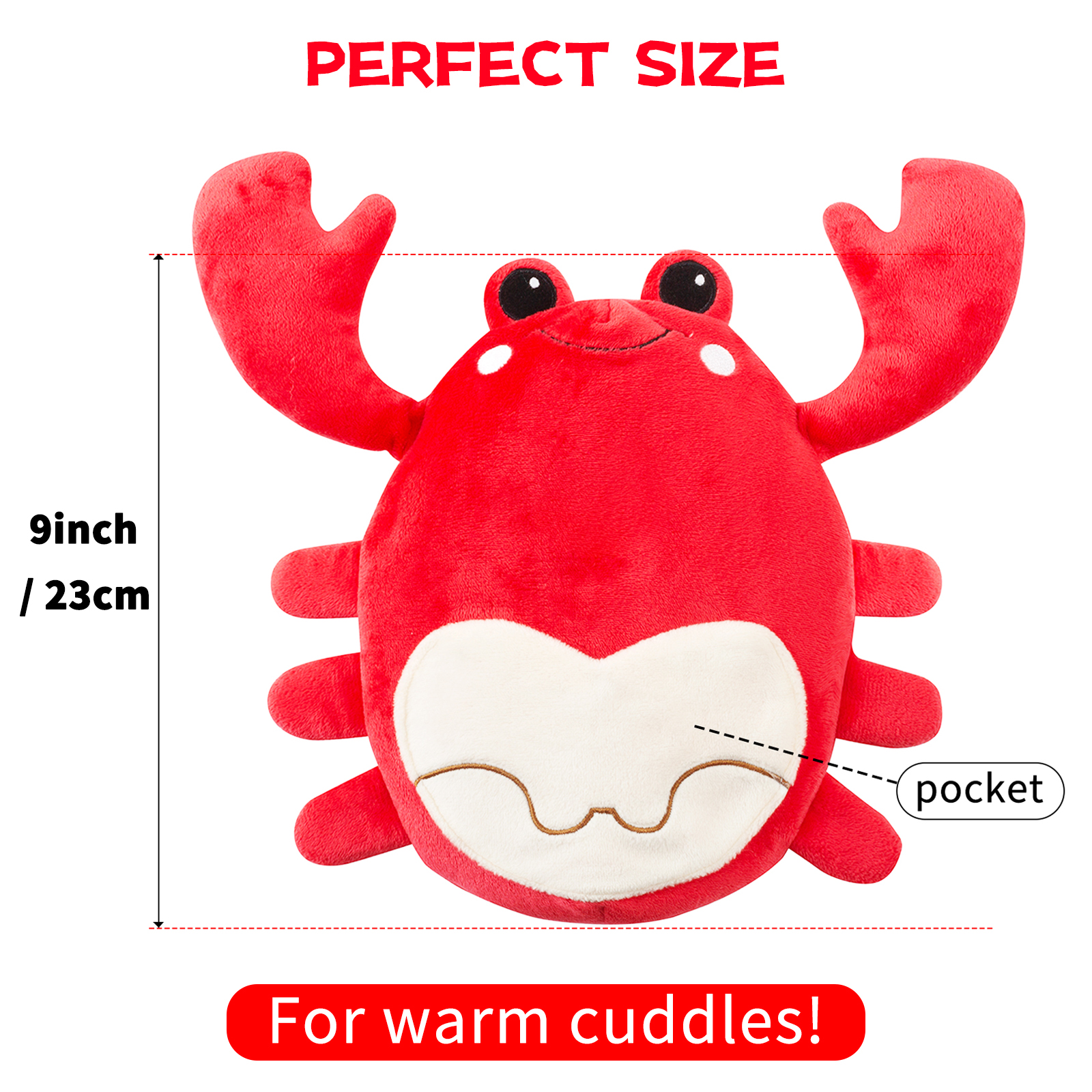 1pc Crab Microwave Heating Pad For Cramp Relief, Warm Microwave Animal, Crab Plush Toy With Removable Lavender Scented Heating Pad