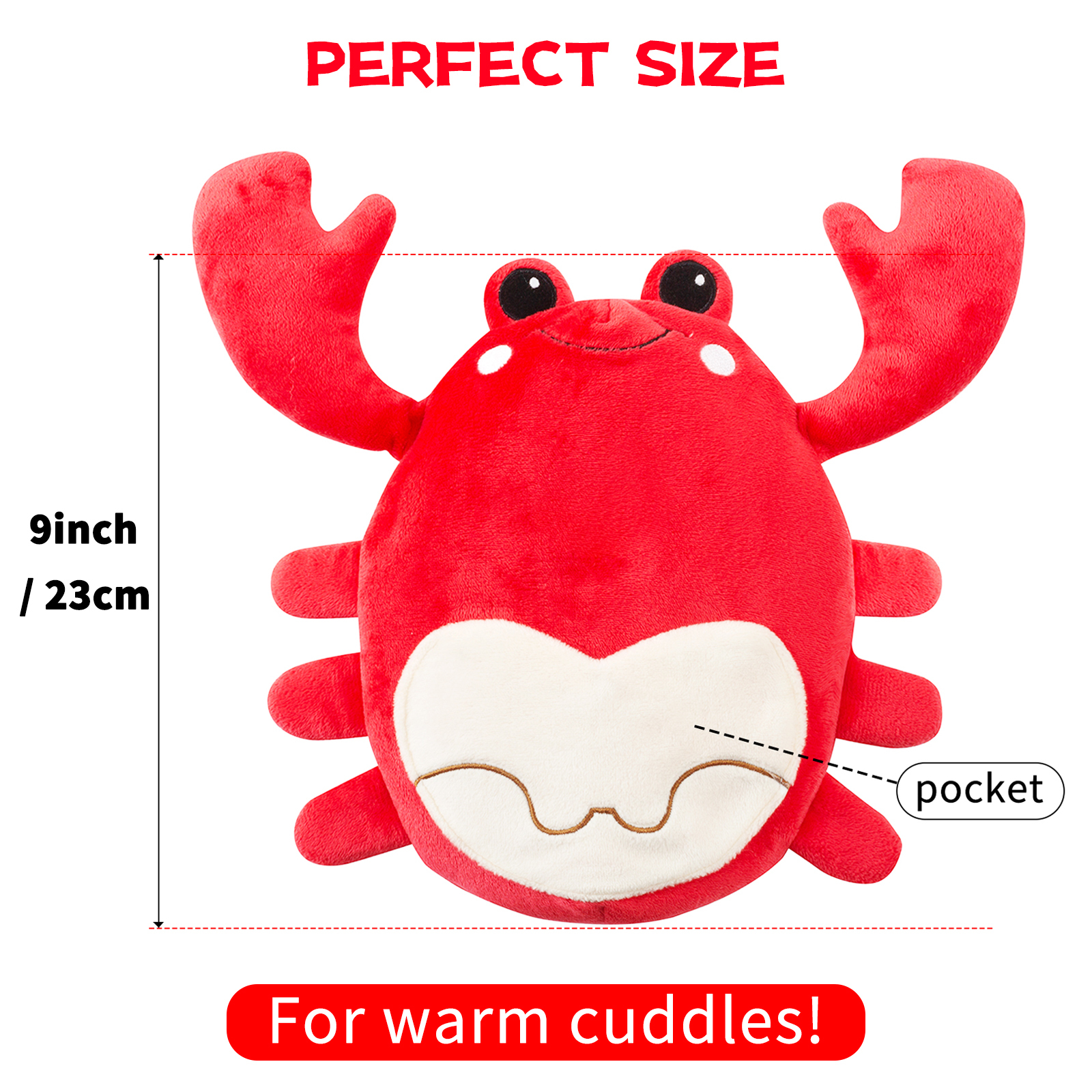 1pc Crab Microwave Heating Pad For Cramp Relief, Warm Microwave Animal, Crab Plush Toy With Removable Lavender Scented Heating Pad