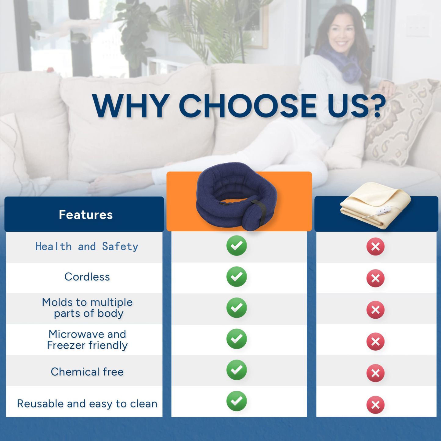 Microwave Heating Pad, Microwavable Heated Neck and Shoulder Wrap, Hands-Free Weighted Moist Hot or Cool Pack, Soft Fleece Cover and Flaxseed Filling