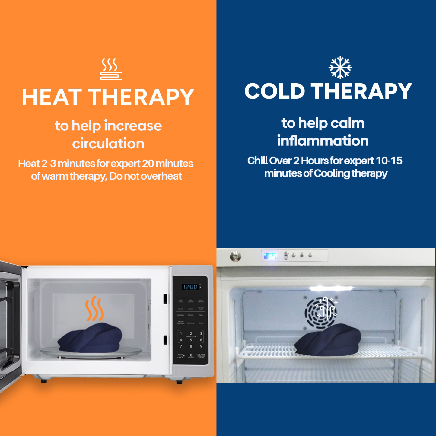 Microwave Heating Pad, Microwavable Heated Neck and Shoulder Wrap, Hands-Free Weighted Moist Hot or Cool Pack, Soft Fleece Cover and Flaxseed Filling