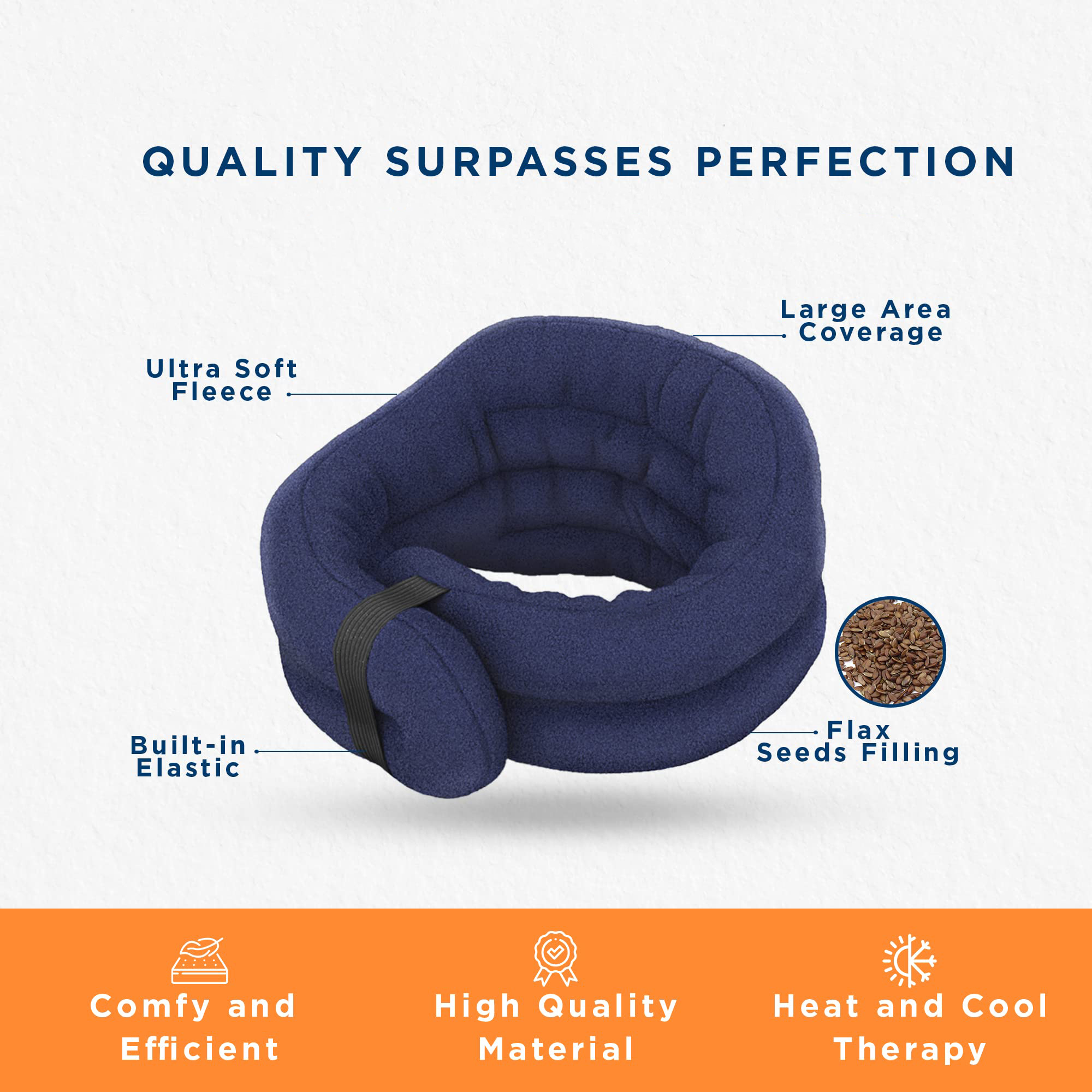 Microwave Heating Pad, Microwavable Heated Neck and Shoulder Wrap, Hands-Free Weighted Moist Hot or Cool Pack, Soft Fleece Cover and Flaxseed Filling