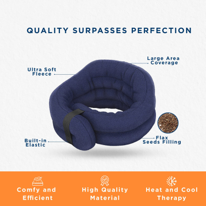 Microwave Heating Pad, Microwavable Heated Neck and Shoulder Wrap, Hands-Free Weighted Moist Hot or Cool Pack, Soft Fleece Cover and Flaxseed Filling