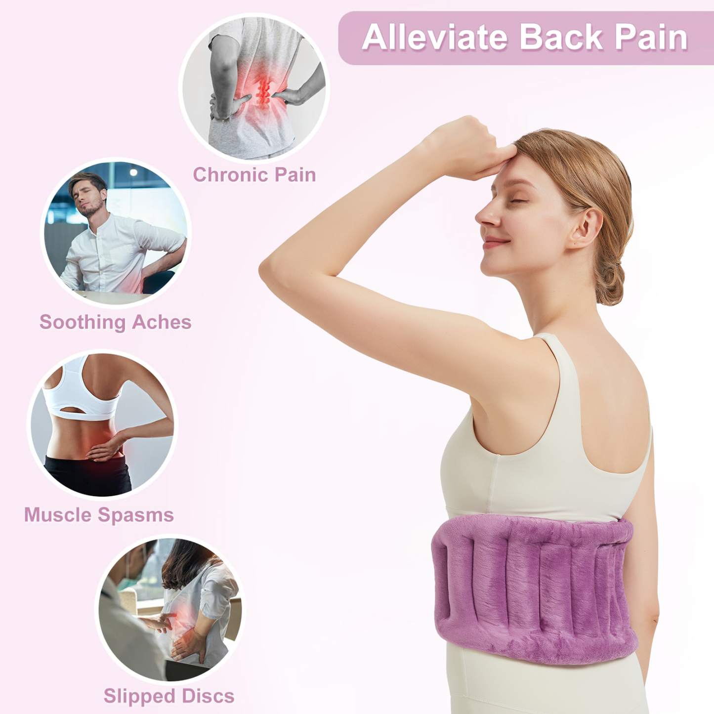 Microwavable Heating Wrap for Lower Back, Waist, and Shoulder – Microwave Heated Pack with Moist Heat for Waist