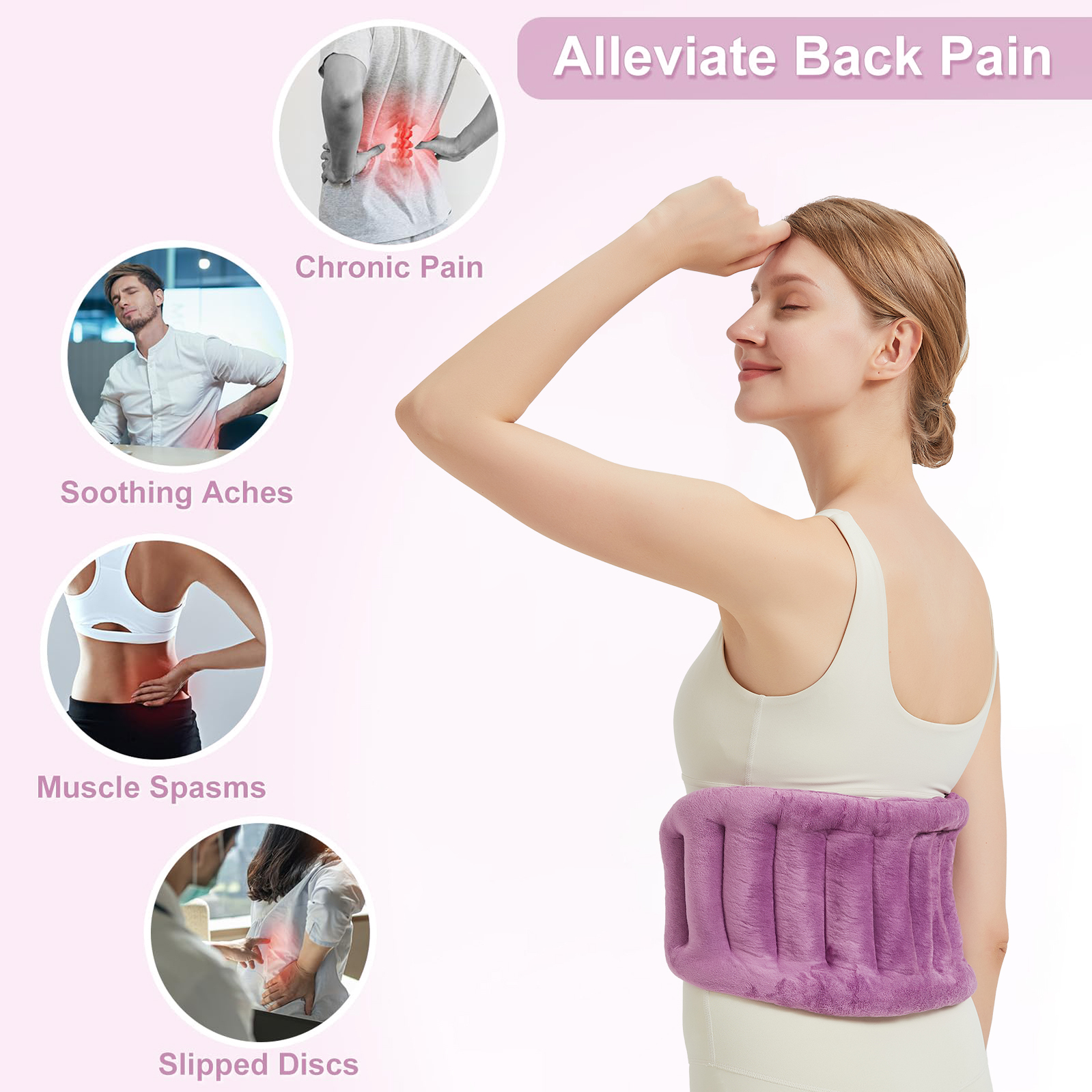 Microwavable Heating Wrap for Lower Back, Waist, and Shoulder – Microwave Heated Pack with Moist Heat for Waist