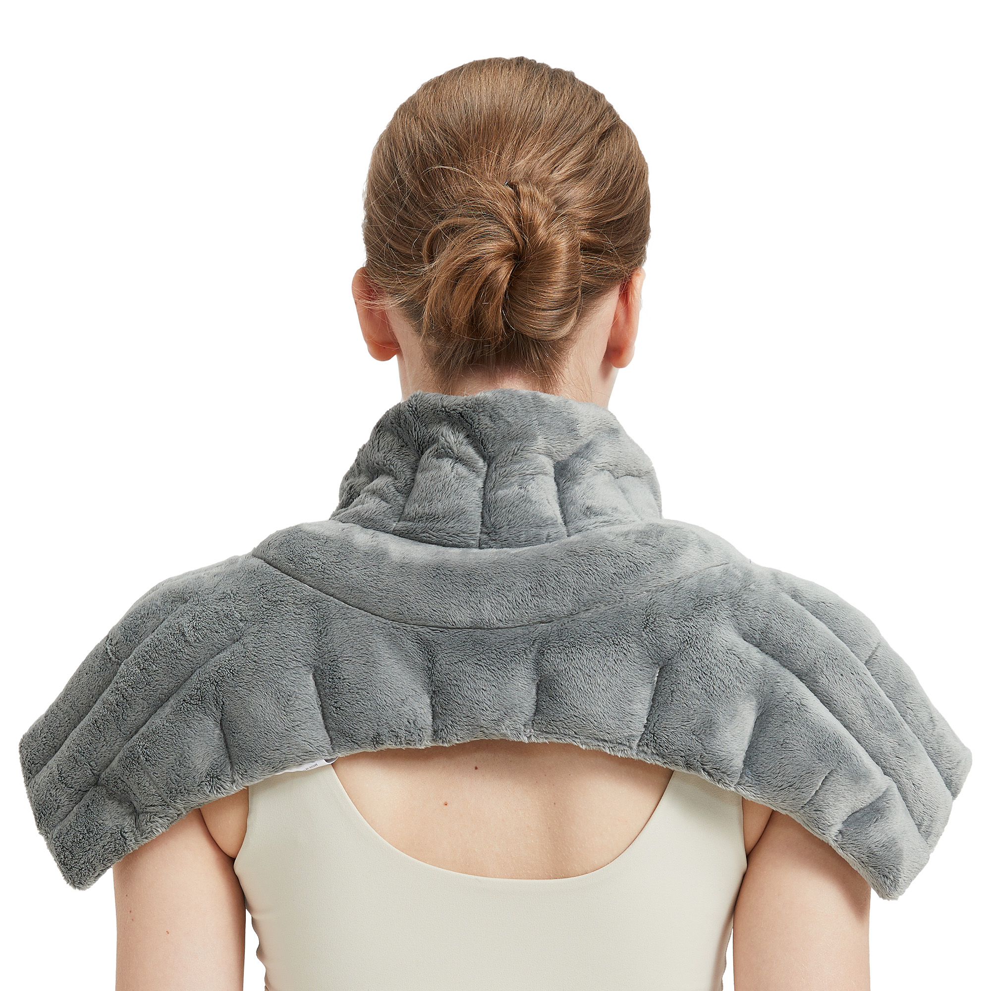 Microwave Heating Pad For Neck, Microwavable Heated Back and Shoulder Wrap, Hands-Free Weighted Moist Hot or Cool Pack