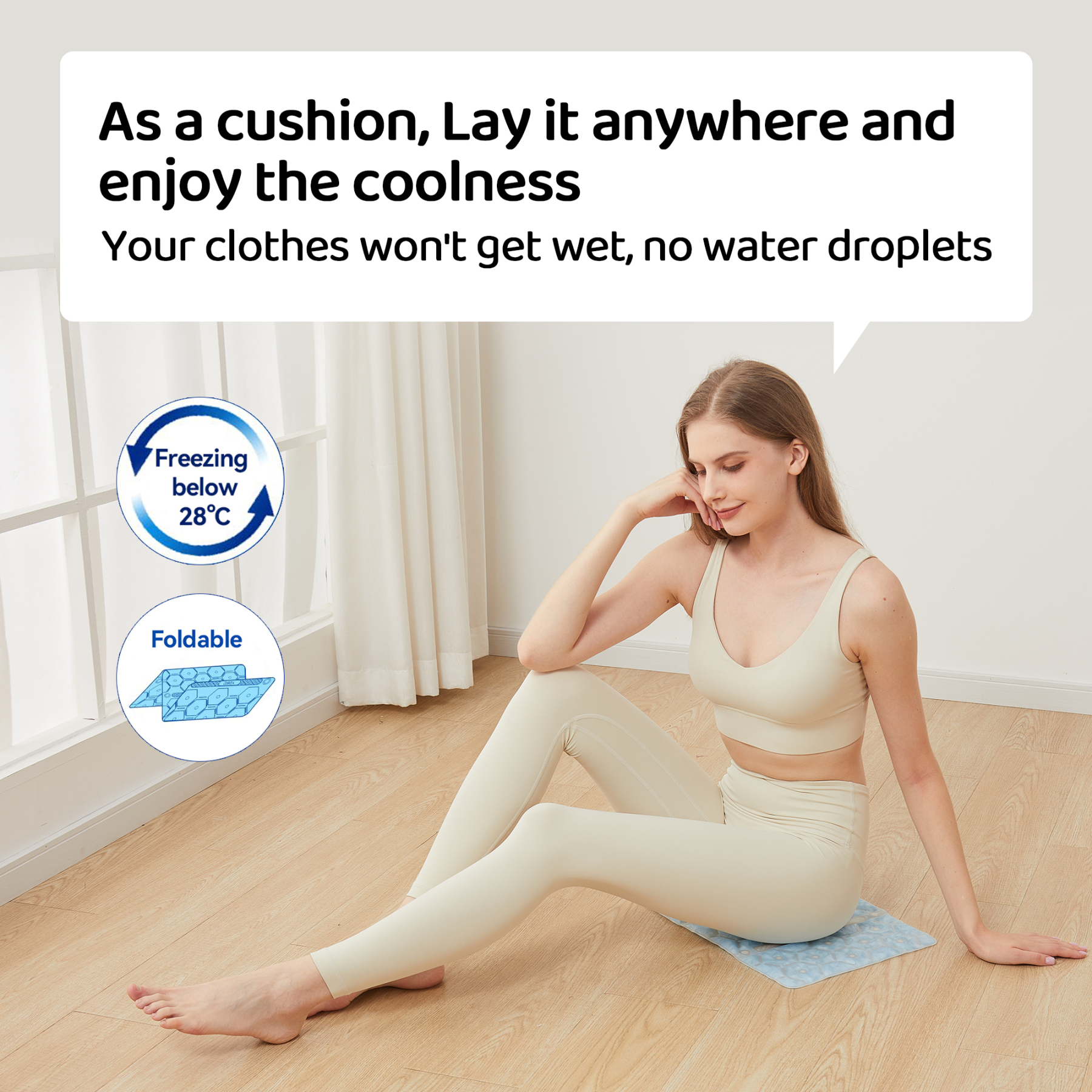 Ice Pad, Cooling Mat Reusable, No-Sweat Cooling Pad for Heat Protection, Perfect for Pets, Adults - Ideal for Indoor/Outdoor Use