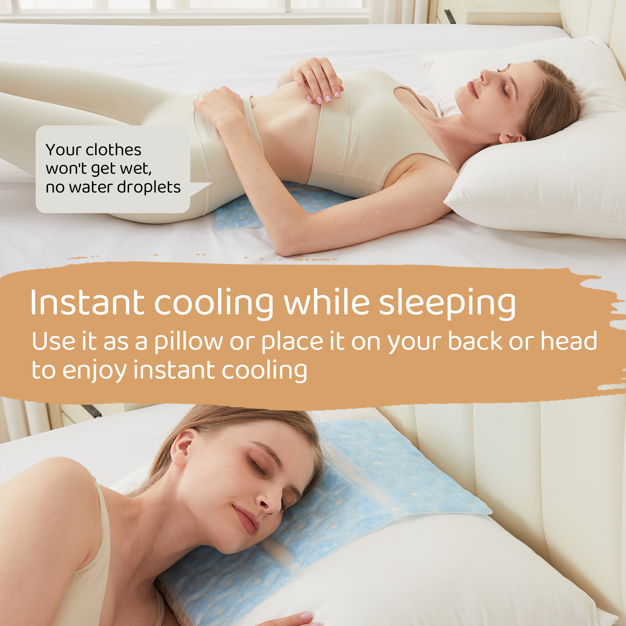 Ice Pad, Cooling Mat Reusable, No-Sweat Cooling Pad for Heat Protection, Perfect for Pets, Adults - Ideal for Indoor/Outdoor Use