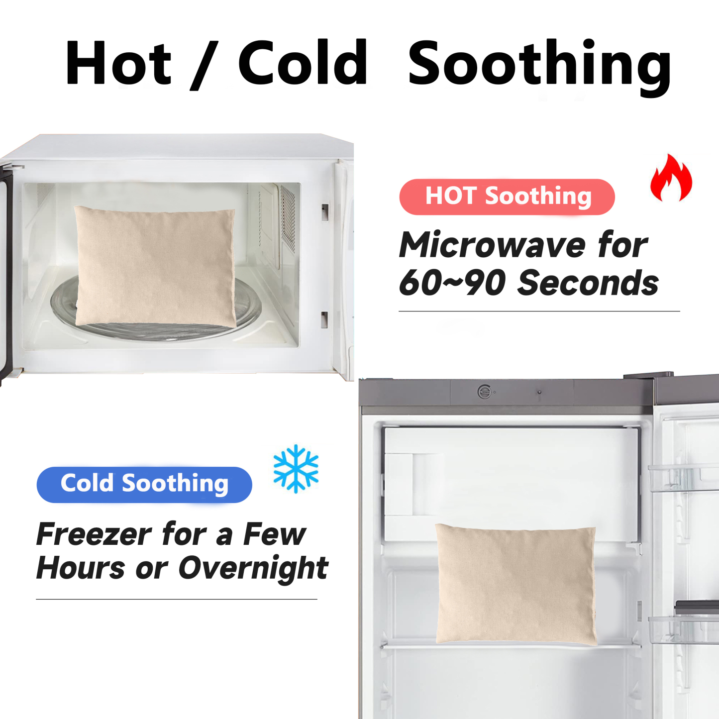 Heated Pillow, Microwave Heating Pad for Cramps, Back, Neck, Shoulders, Leg - Reusable Heat Pack, Hot Moist Microwavable Relax Pack