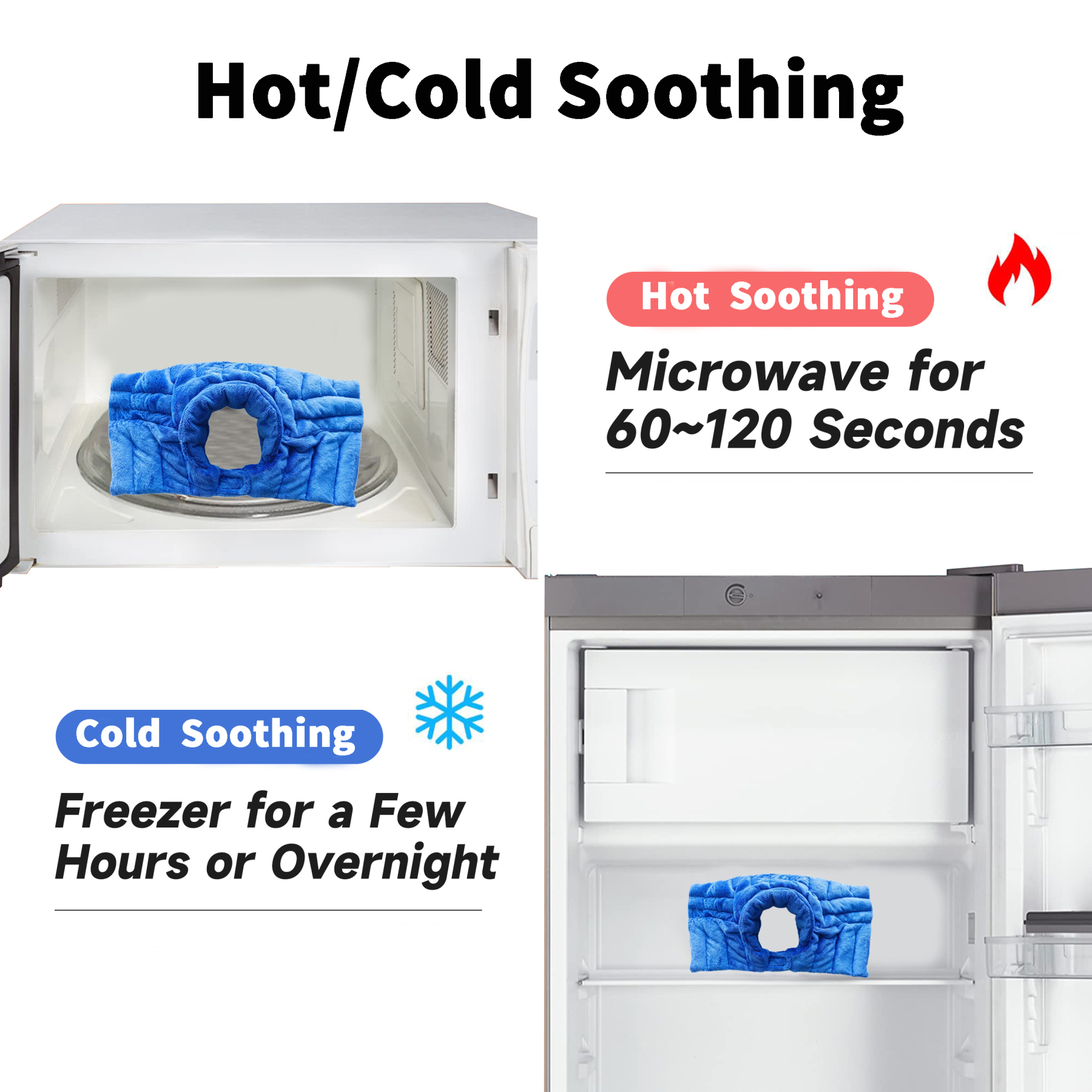 Microwave Heating Pad For Neck, Microwavable Heated Back and Shoulder Wrap, Hands-Free Weighted Moist Hot or Cool Pack