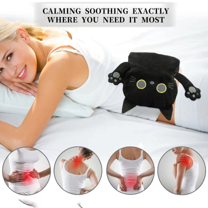 Microwave Heating Pad for Pain Relief, Heating Pads for Cramps, Back Pain, Neck Shoulder, Muscles, Knee, Joints, Microwavable Natural Heat Pack Moist Heat, Black Cat, Keep Warm In Autumn And Winter