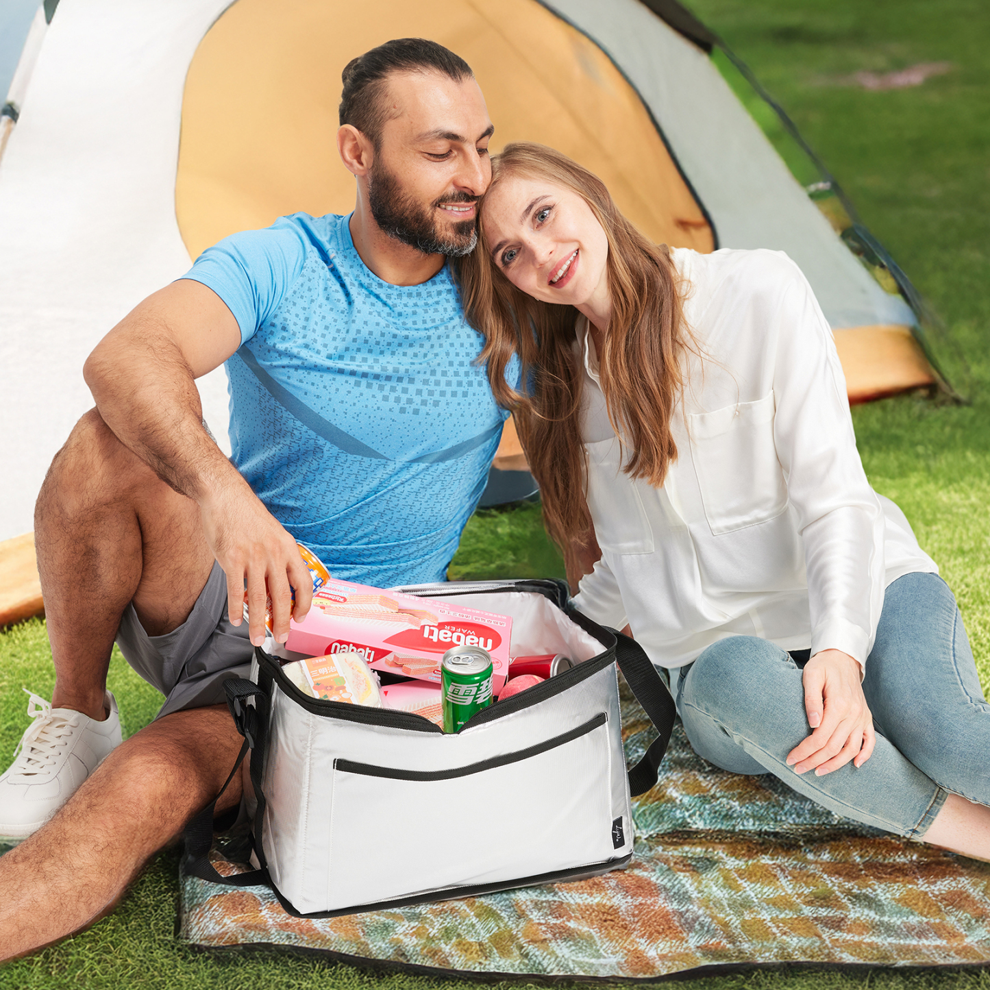 20L Insulated Cooler Bag, Shopping Bags, Thermal, Zipper, Collapsible, Tote, Cooler, Food Transport hot and Cold, Camping, delivery Groceries Freezer, Beach or Picnic Bags