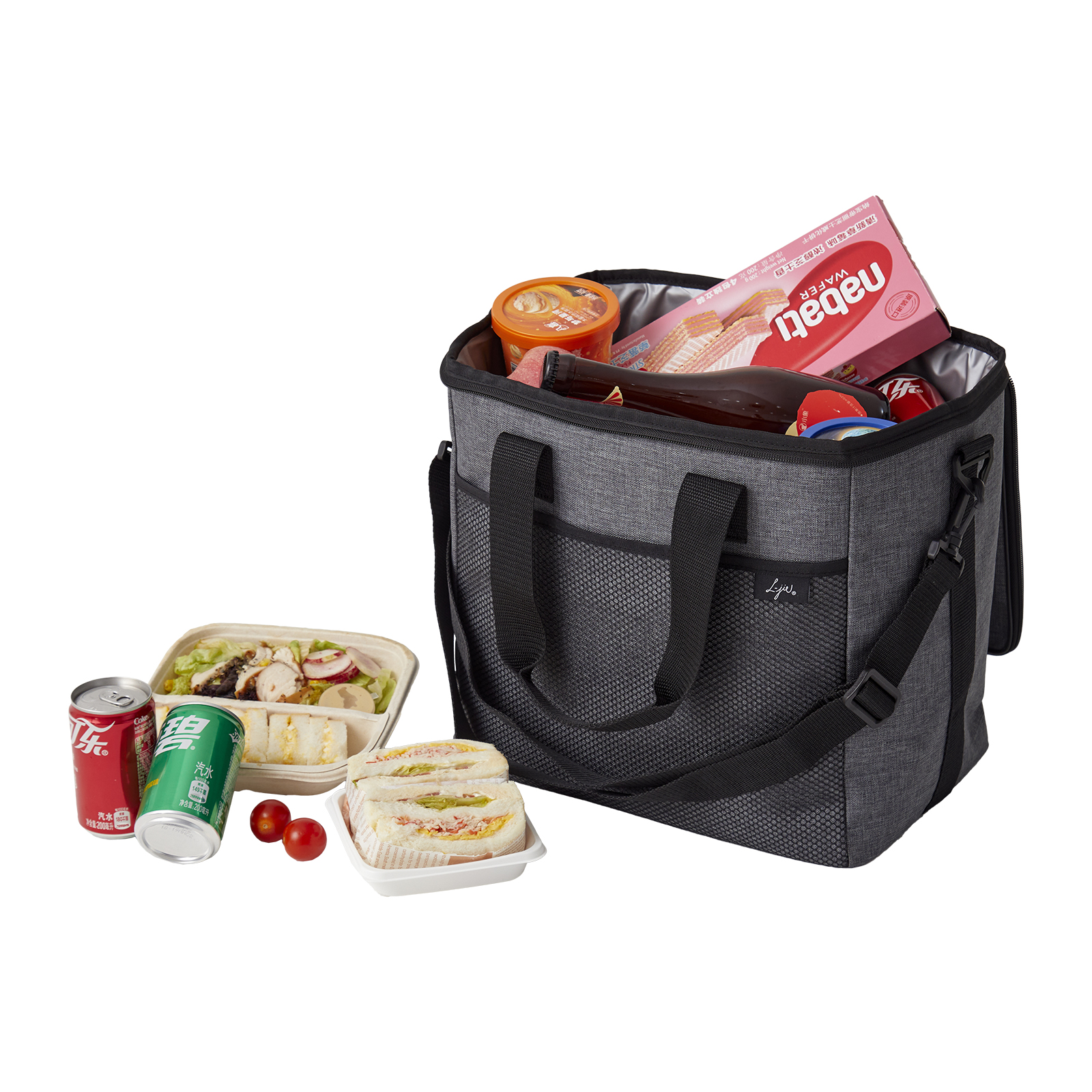 20L Insulated Cooler Bag, Shopping Bags, Thermal, Zipper, Collapsible, Tote, Cooler, Food Transport hot and Cold, Camping, delivery Groceries Freezer, Beach or Picnic Bags