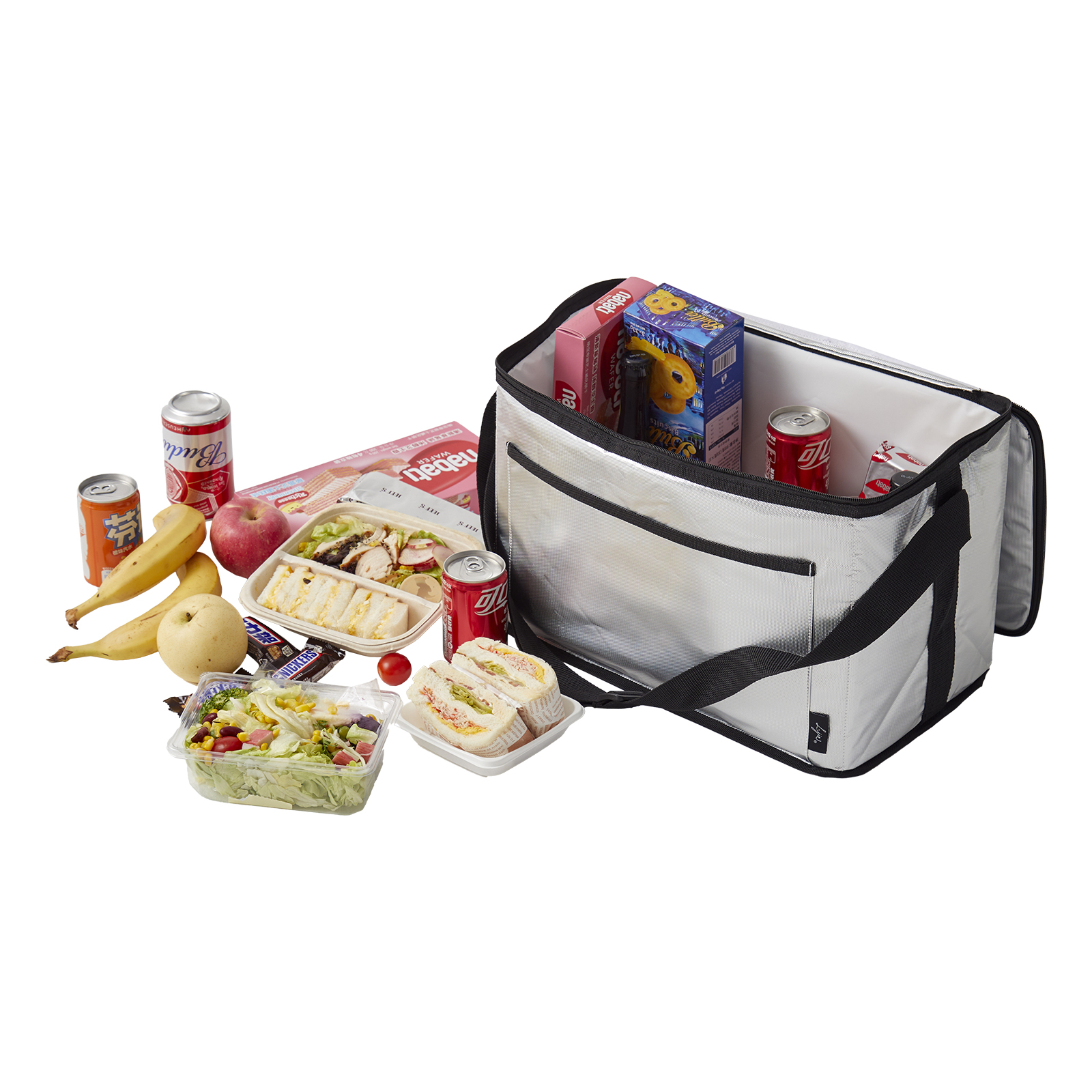 20L Insulated Cooler Bag, Shopping Bags, Thermal, Zipper, Collapsible, Tote, Cooler, Food Transport hot and Cold, Camping, delivery Groceries Freezer, Beach or Picnic Bags