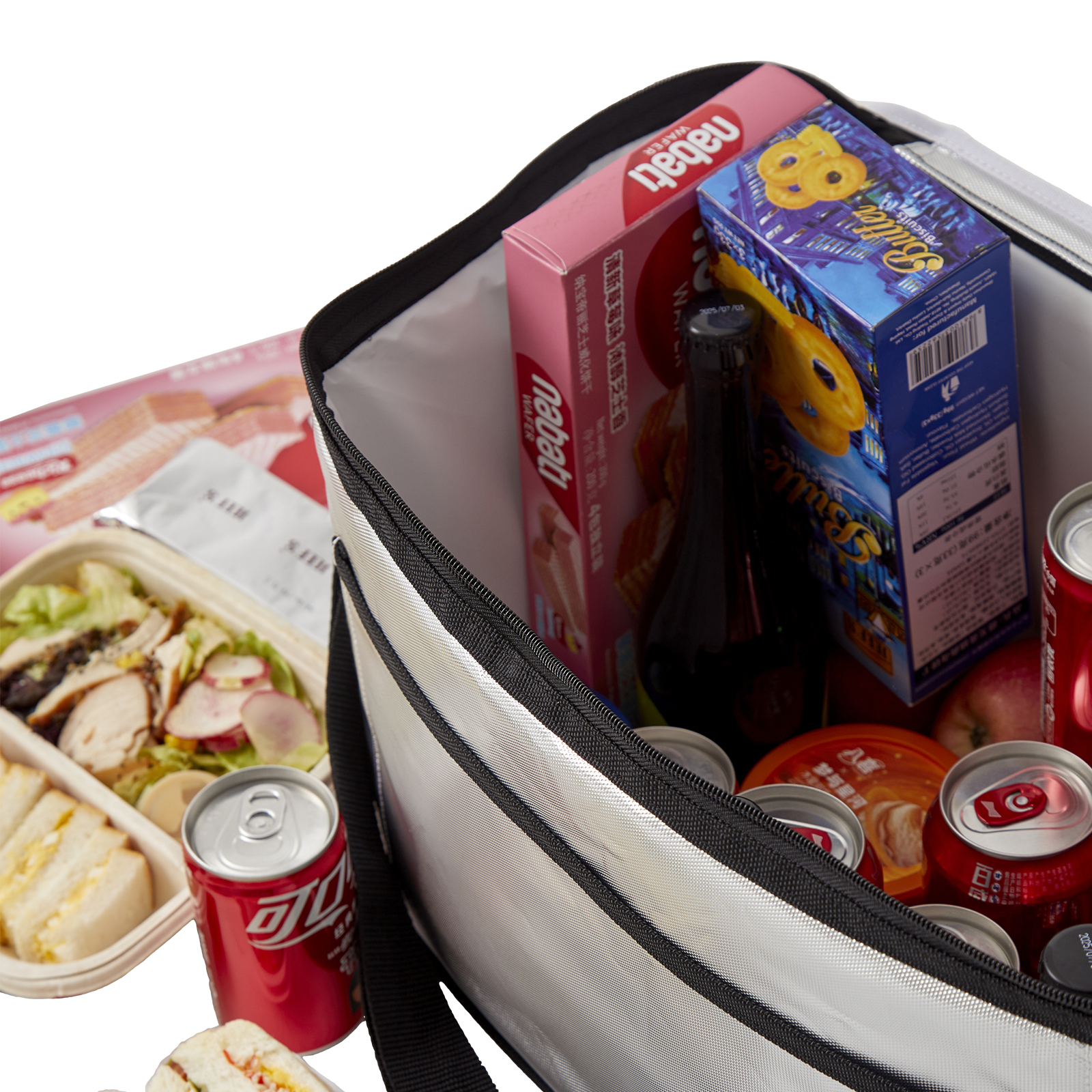 20L Insulated Cooler Bag, Shopping Bags, Thermal, Zipper, Collapsible, Tote, Cooler, Food Transport hot and Cold, Camping, delivery Groceries Freezer, Beach or Picnic Bags