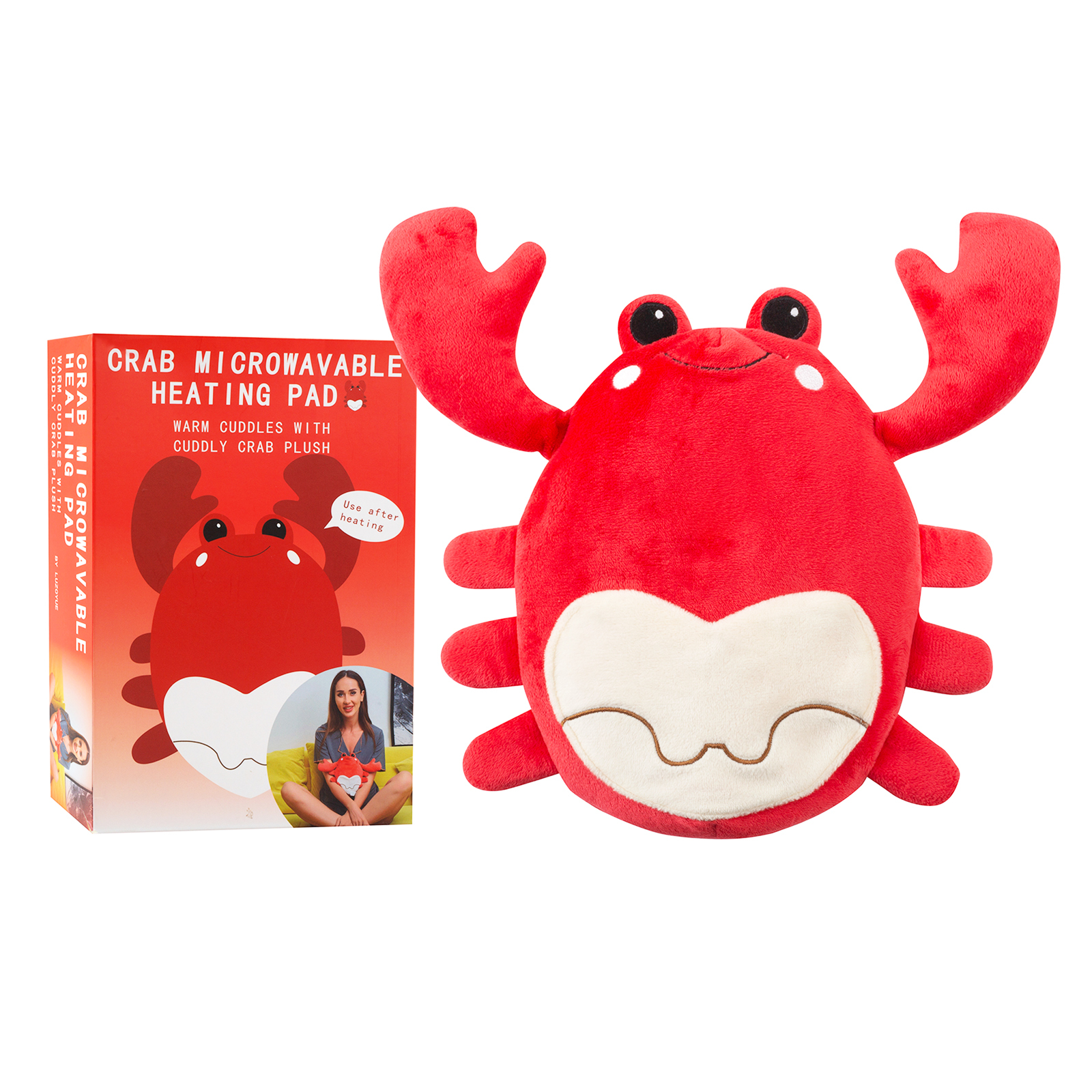 1pc Crab Microwave Heating Pad For Cramp Relief, Warm Microwave Animal, Crab Plush Toy With Removable Lavender Scented Heating Pad