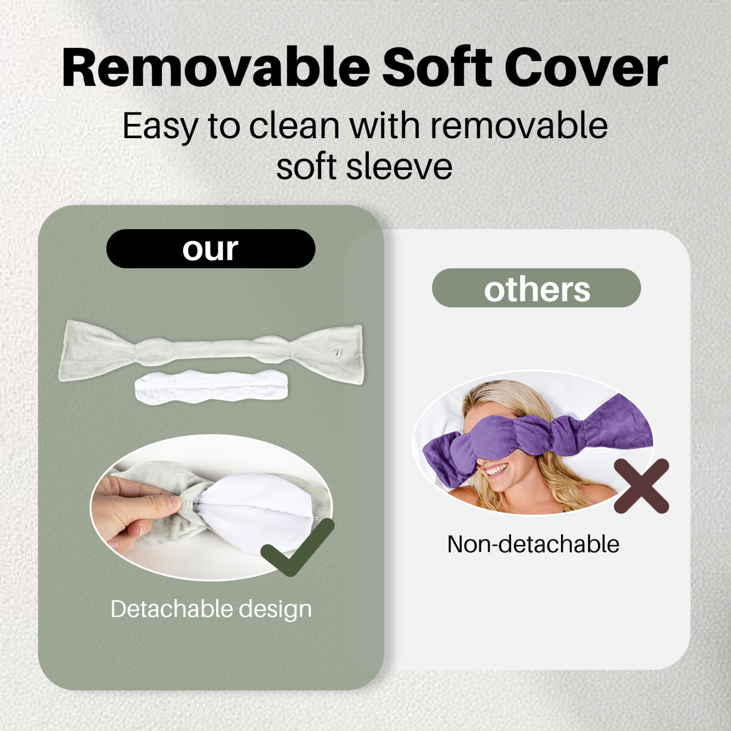 1pc Gentle Pressure Sleep Mask, Hot and Cold Eye Mask, Light Blocking Design For Sleeping, Travel & Relaxation, Flaxseed Filled, Microwaveable(with Washable Cover)