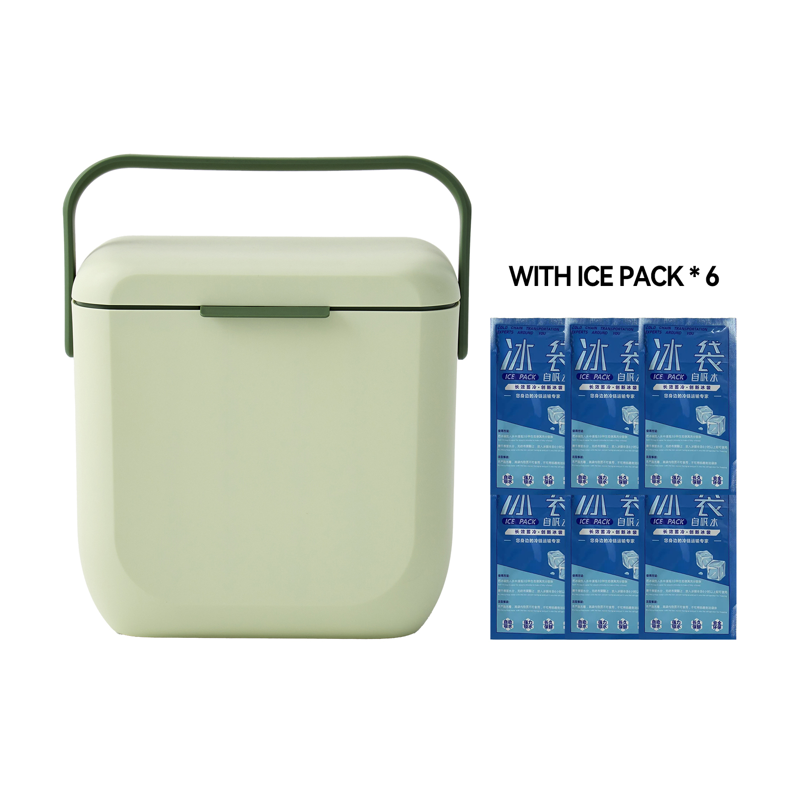 Cooler Box With 6 Ice Packs, Ice Cooler, Ice Chest Cooler, Hard Chest Box with Handles, Portable Coolers, for Beach, Drink, Beverage, Camping, Picnic, Fishing, Boat, Barbecue, Outdoor