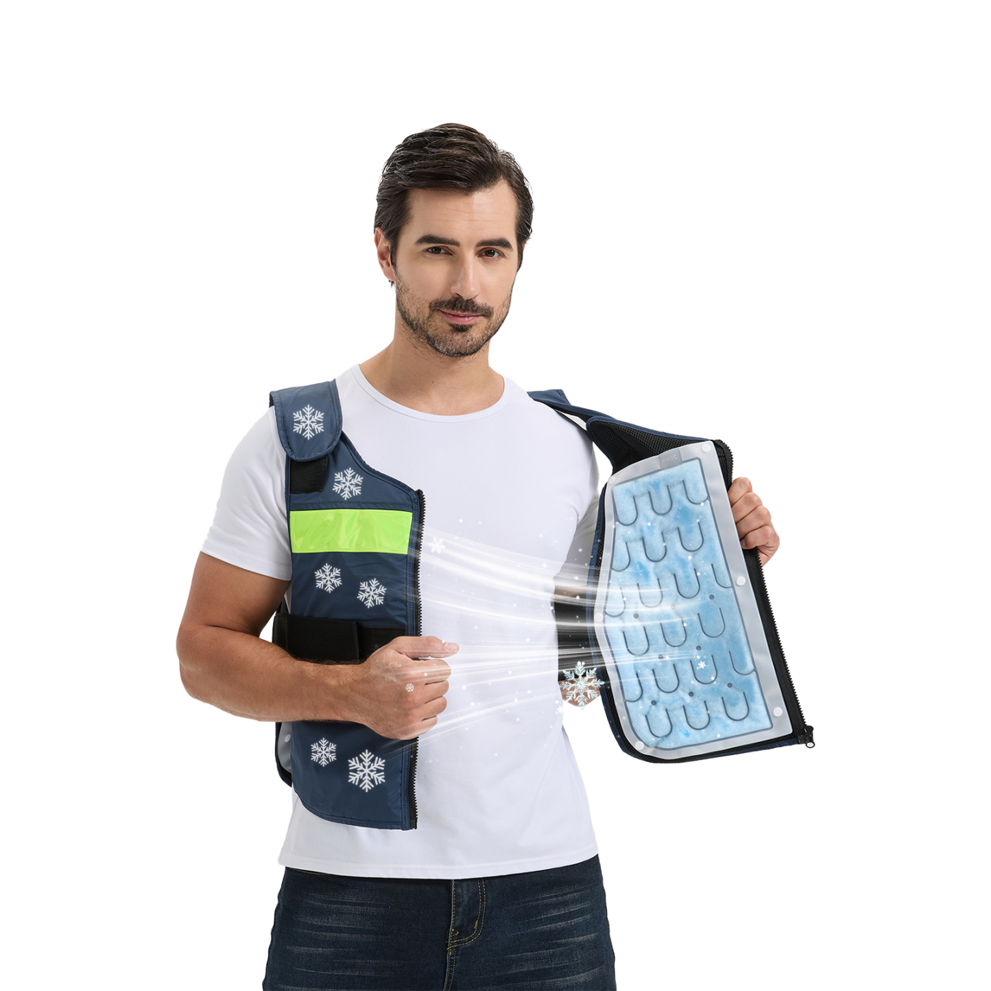BECGAM PCM Cooling Vest for MS Patients, Heat Stroke Prevention Cooling Vest with Removable PCM Packs, Natural Freezing Below 28°C/82.4°F, Rapid Physical Cooling Vest