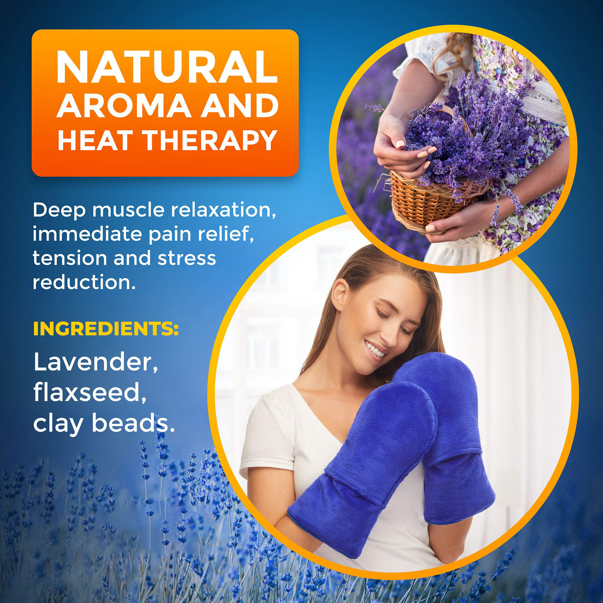 Microwavable Therapy Mittens–Relief for Hands and Fingers in Cases of Stiff Joints, Arthritis, Trigger Finger, Inflammation, Raynaud's, Carpal Tunnel–Heated Hands Mitts Warmers–Scented Gloves