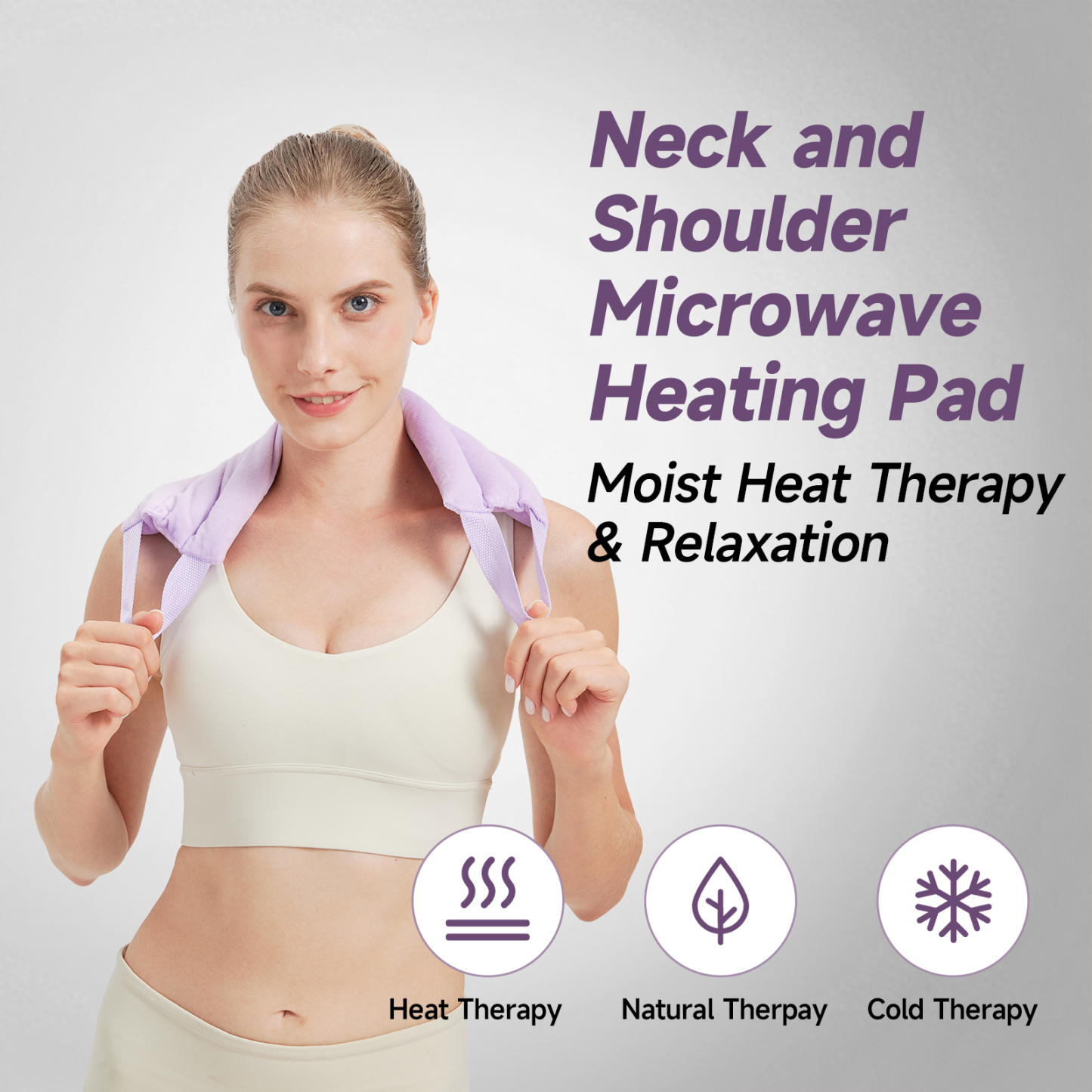 BECGAM Microwave Heating Pad, Microwavable Heating Pads for Neck and Shoulder, Heating Pad Microwavable Moist Heat Pack, Warm Compress