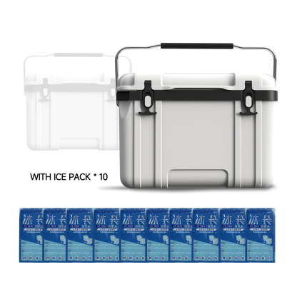 26L Cooler Box With free 10 ice packs, Ice Cooler, Ice Chest Cooler, Hard Chest Box with Handles, Portable Coolers, for Beach, Drink, Beverage, Camping, Picnic, Fishing, Boat, Barbecue, Outdoor