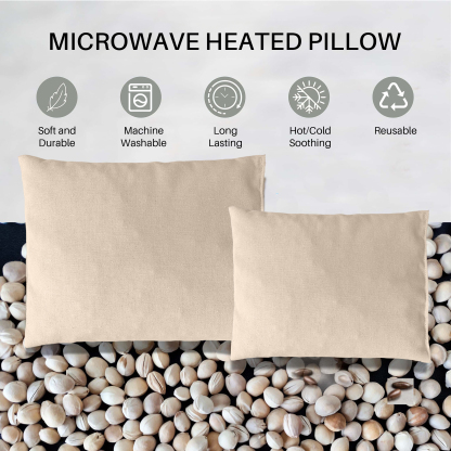 Heated Pillow, Microwave Heating Pad for Cramps, Back, Neck, Shoulders, Leg - Reusable Heat Pack, Hot Moist Microwavable Relax Pack
