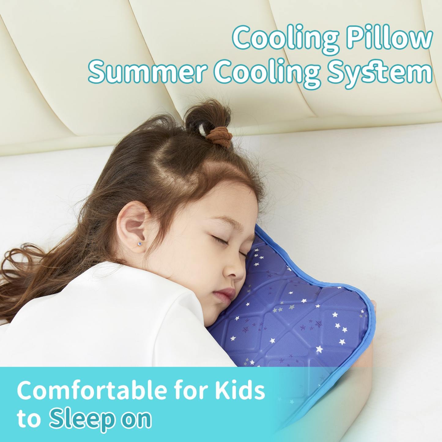 Tiny Cooling Gel Pillow, Small Toddler Pillow, Kid Pillows 15" x 7" for Summer, Nap Pillows, Lumbar Pillow, Summer Cooling System, Small Size
